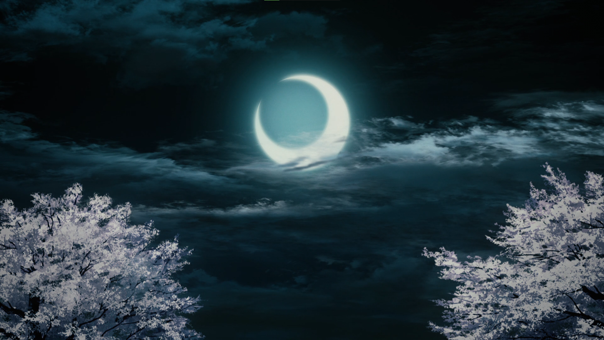 Anime 1920x1080 Kimetsu no Yaiba trees crescent moon anime anime screenshot clouds sky Moon