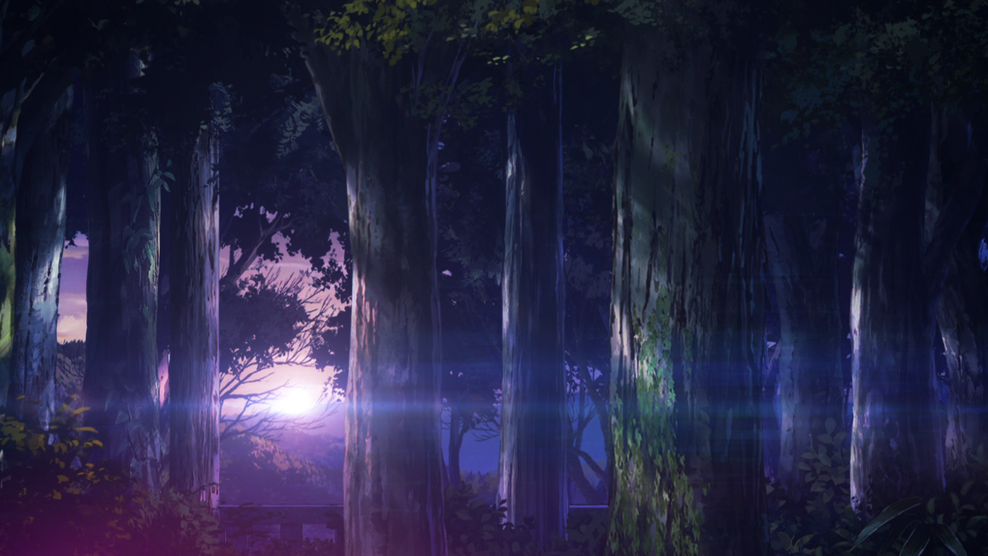 Anime 1920x1080 anime Anime screenshot Kimetsu no Yaiba sunset nature trees sunlight leaves