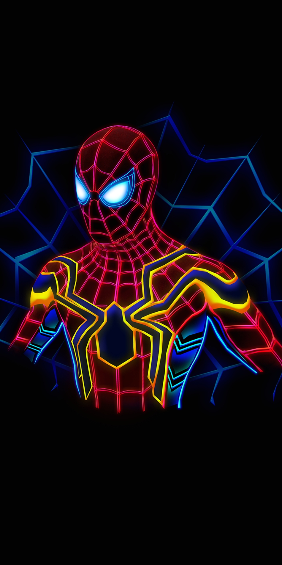 General 950x1900 Marvel Cinematic Universe Marvel Comics Spider-Man neon portrait display simple background bodysuit superhero
