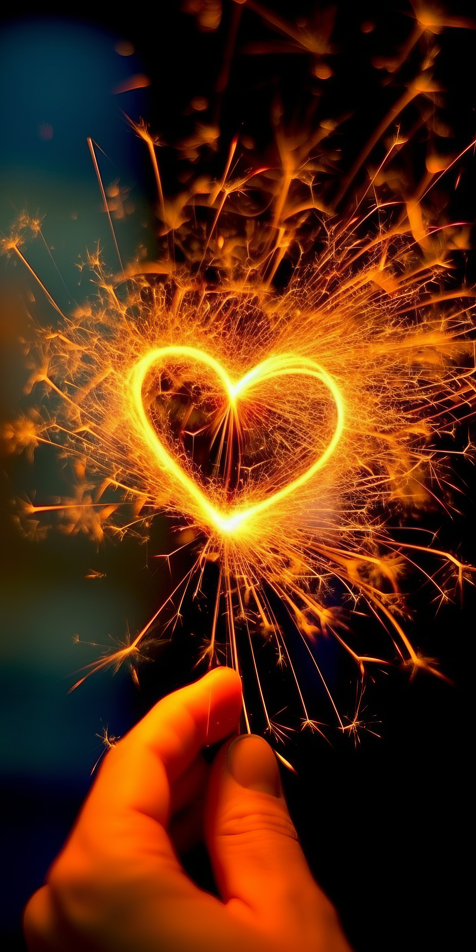 General 1536x3072 AI art portrait display heart (design) flares sparkler love hands