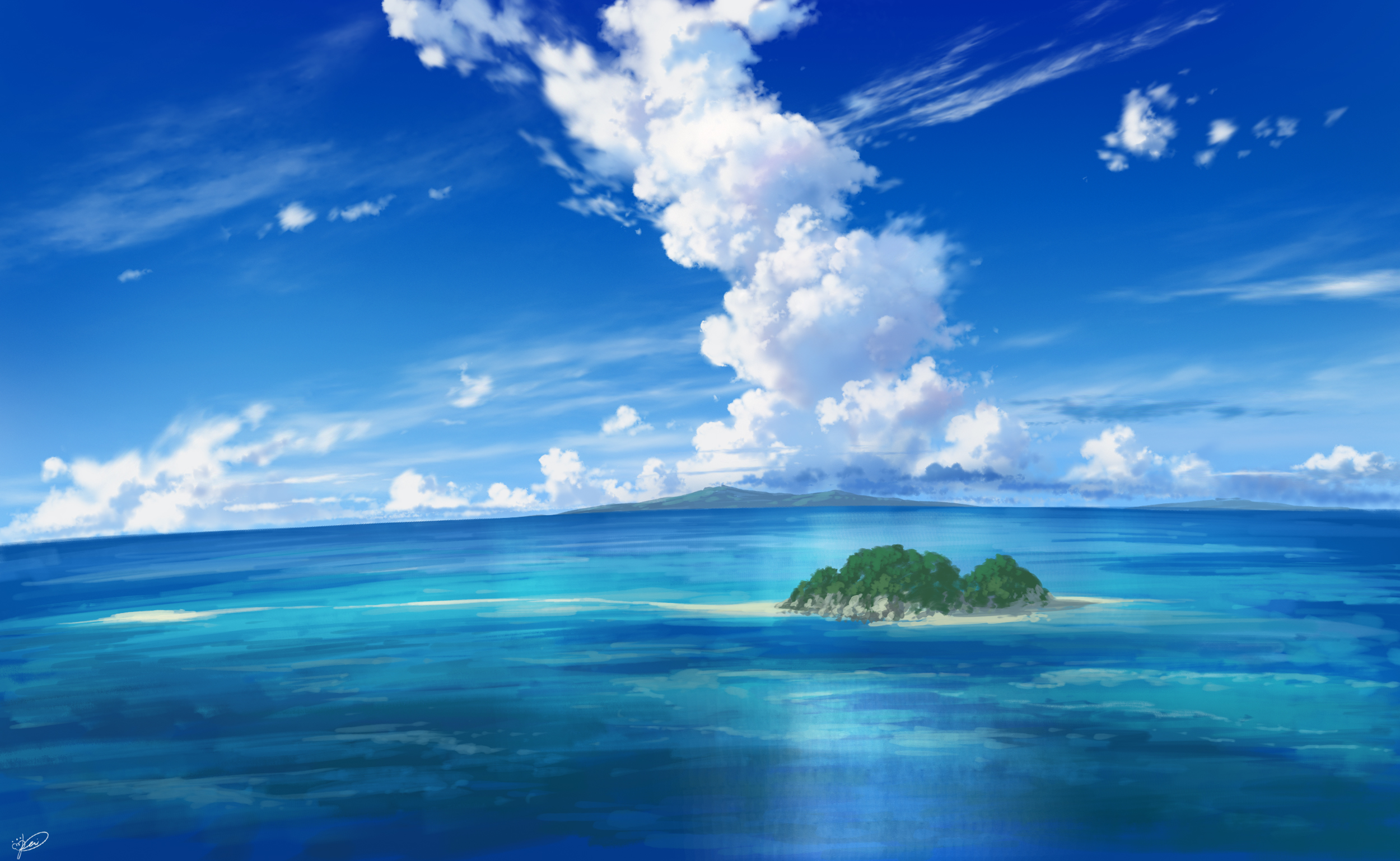 General 2500x1538 waterscape island water clouds sea pei (sumurai) signature beach horizon sky