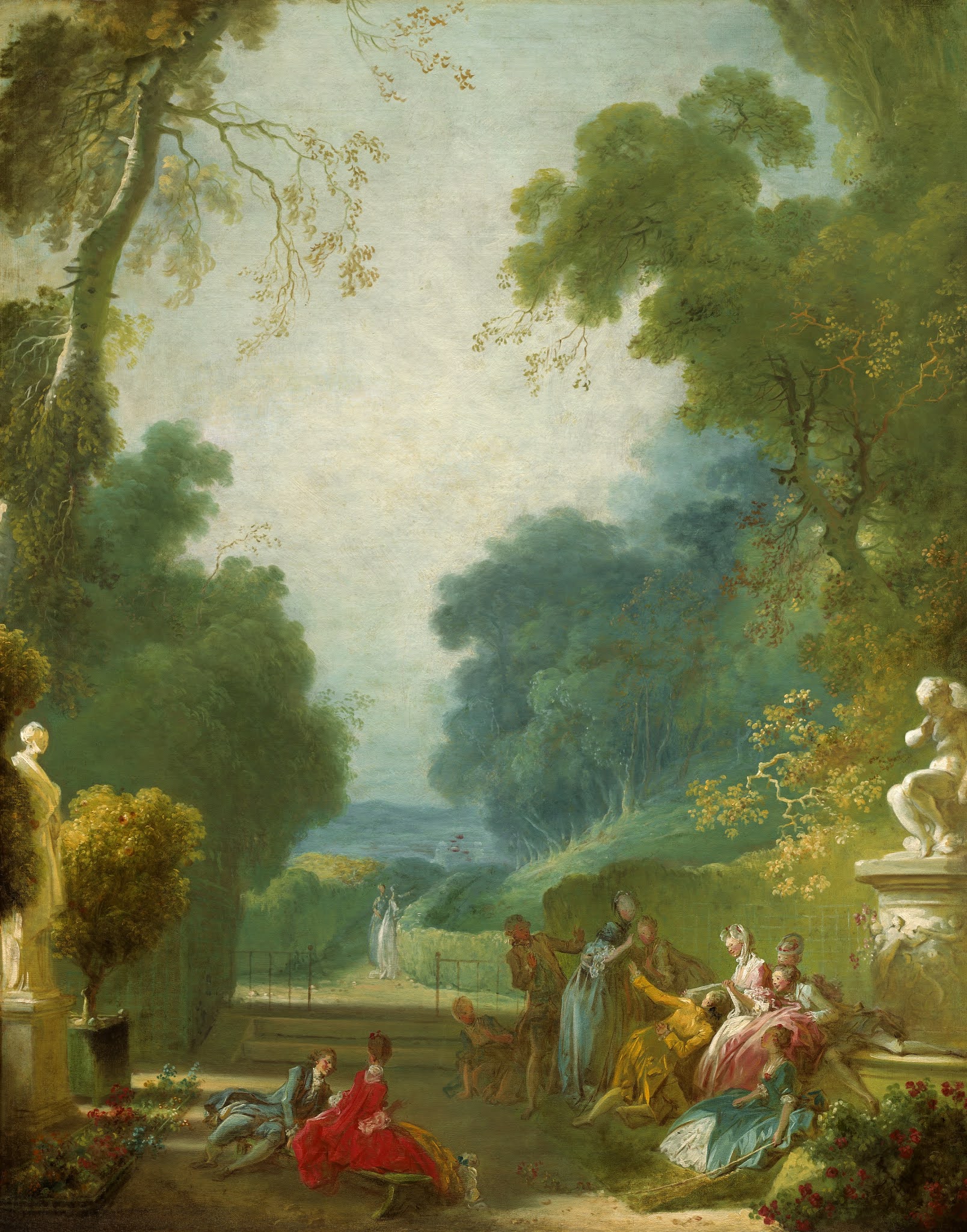 General 1608x2048 classic art painting Jean-Honoré Fragonard forest landscape park nature