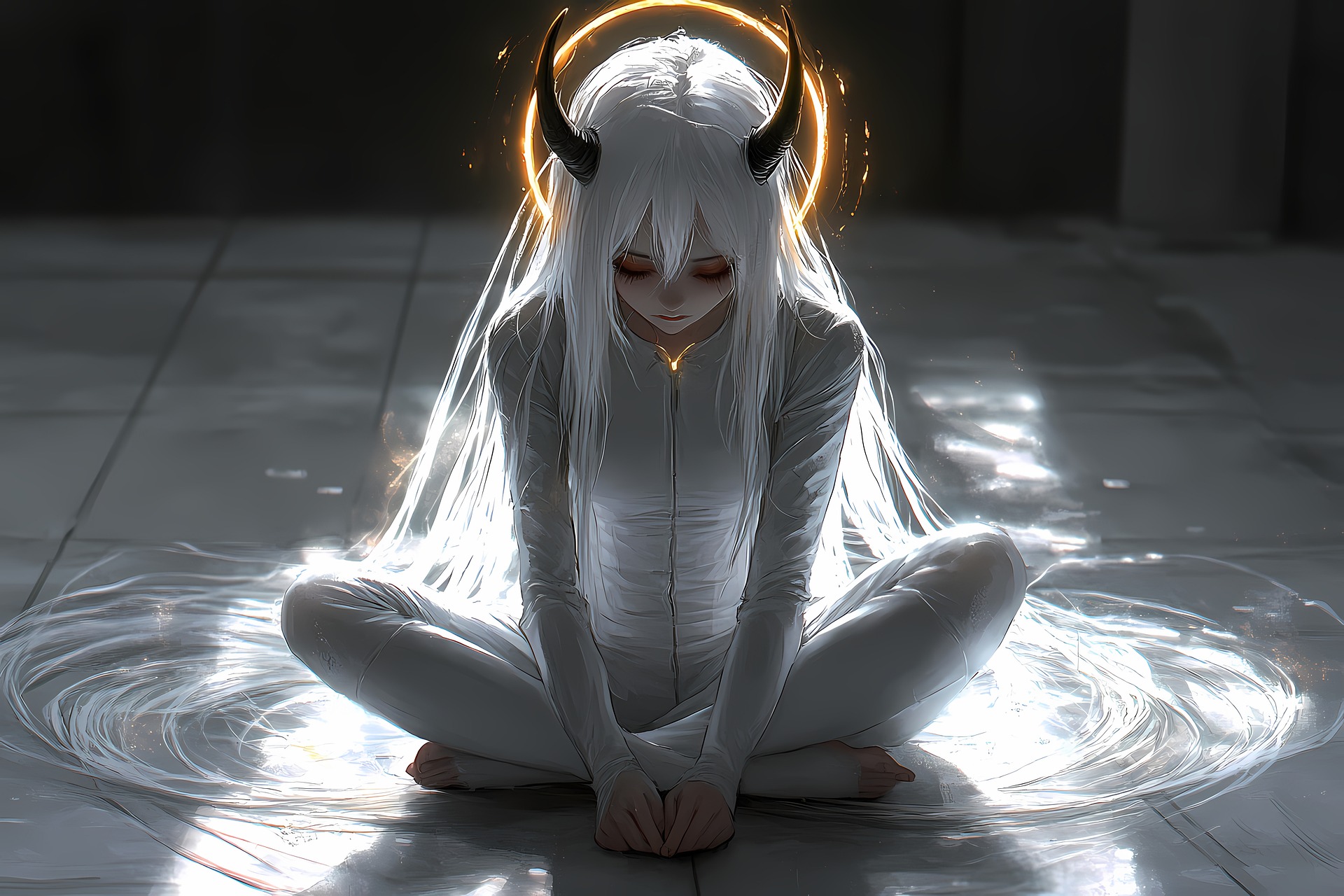 Anime 1920x1280 AI art demon horror evil dark fantasy fantasy art demon girls succubus demoness fantasy girl digital art