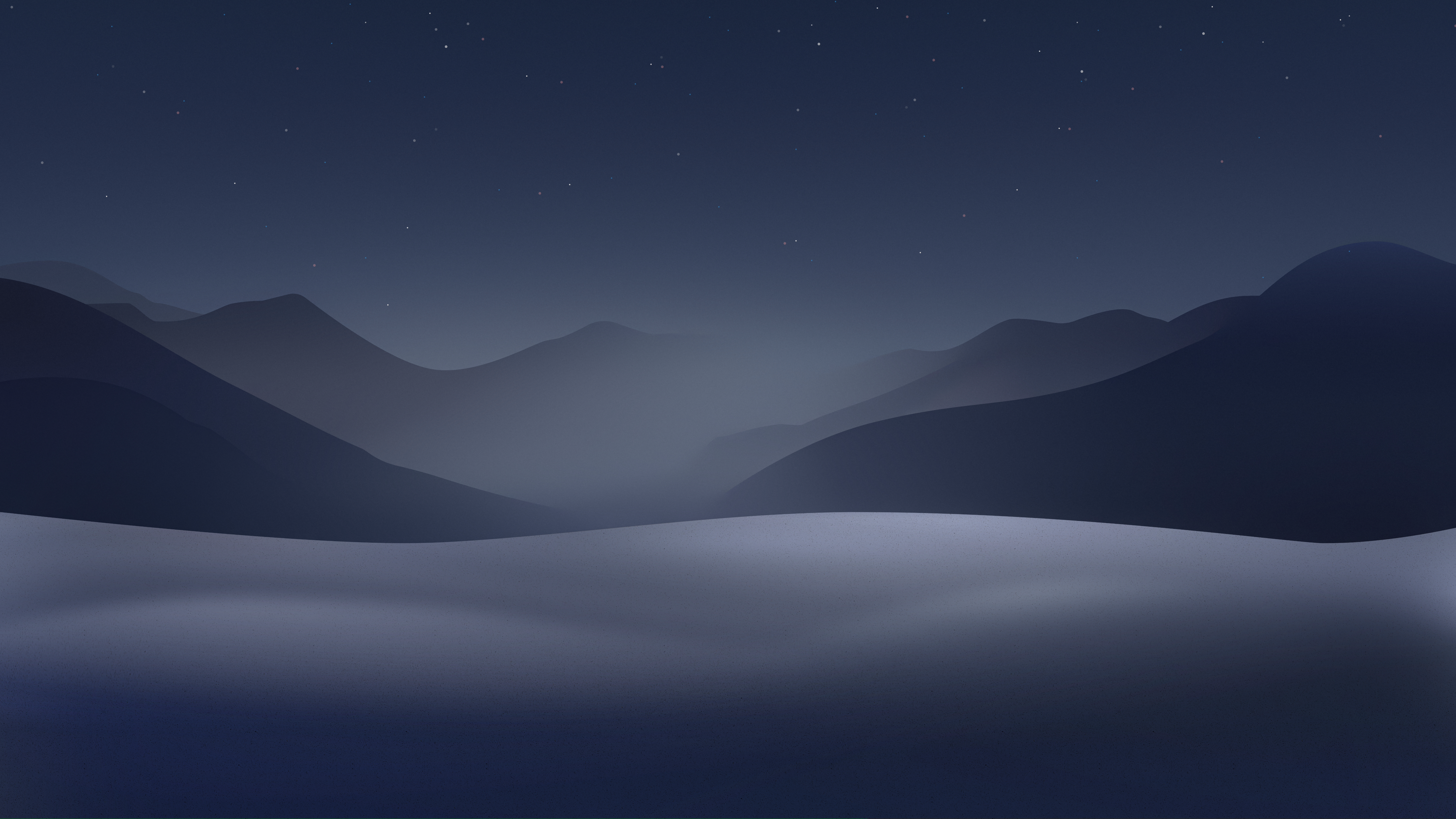 General 6016x3385 digital art artwork illustration landscape night nightscape mountains field simple background minimalism nature stars sky