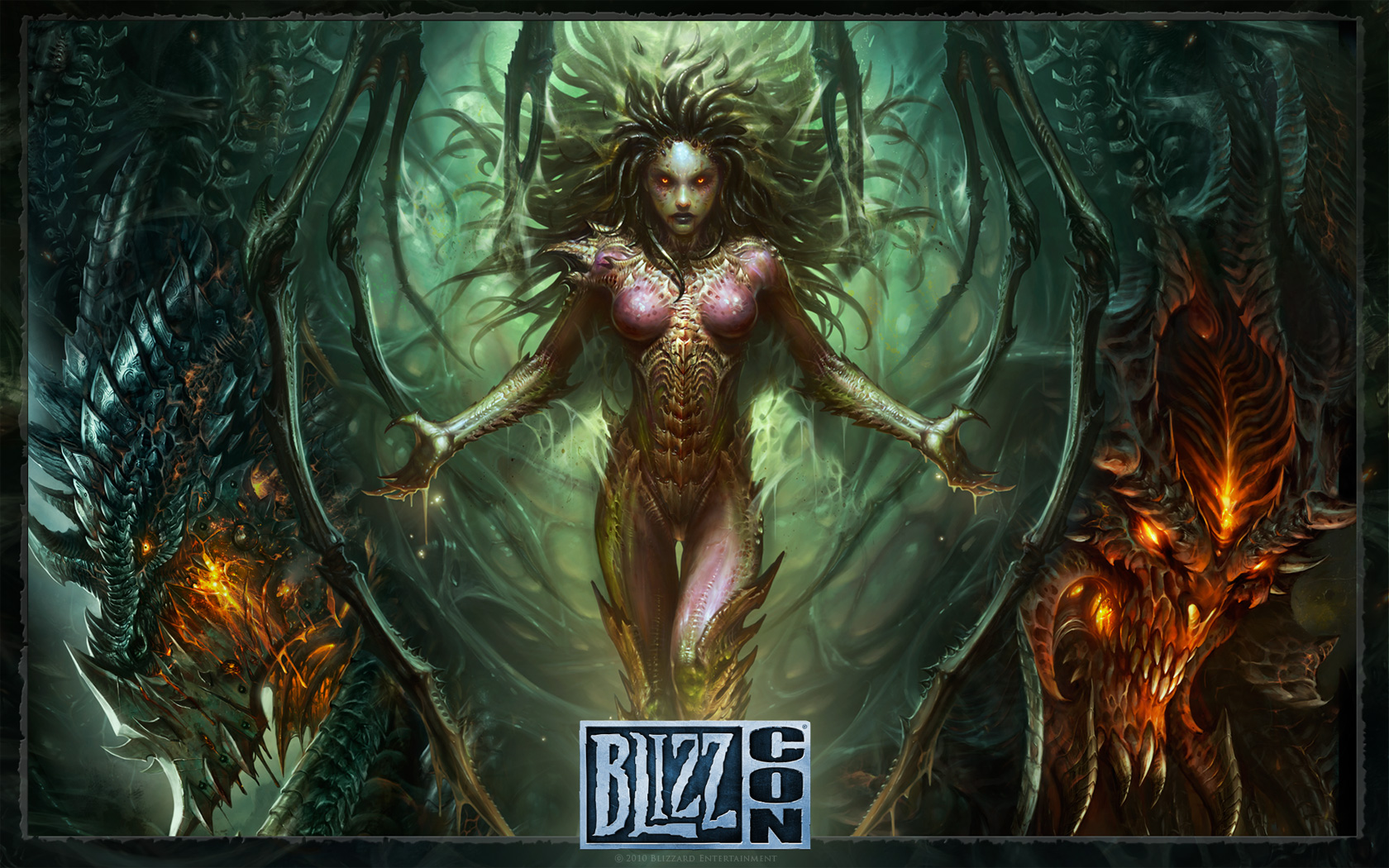 General 1680x1050 Warcraft World of Warcraft video games Kerrigan Deathwing Diablo BlizzCon Starcraft II StarCraft video game art Video Game Creatures