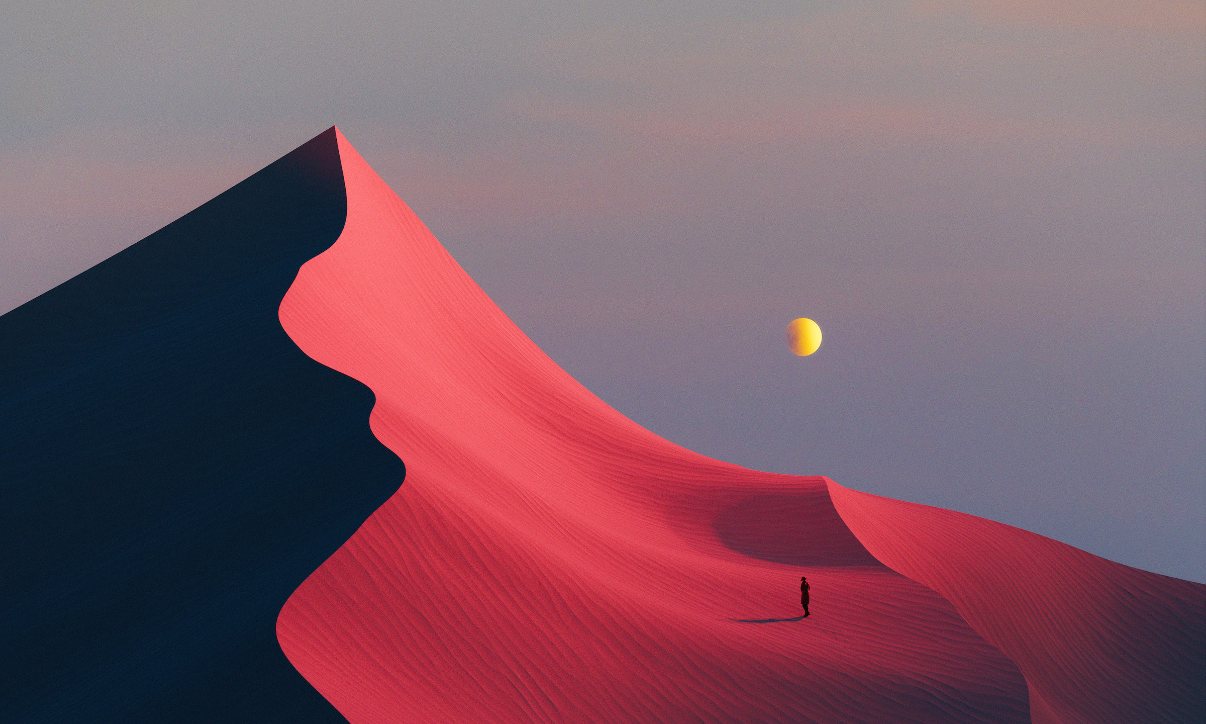 General 2400x1440 digital art artwork illustration dunes desert landscape sand nature simple background minimalism