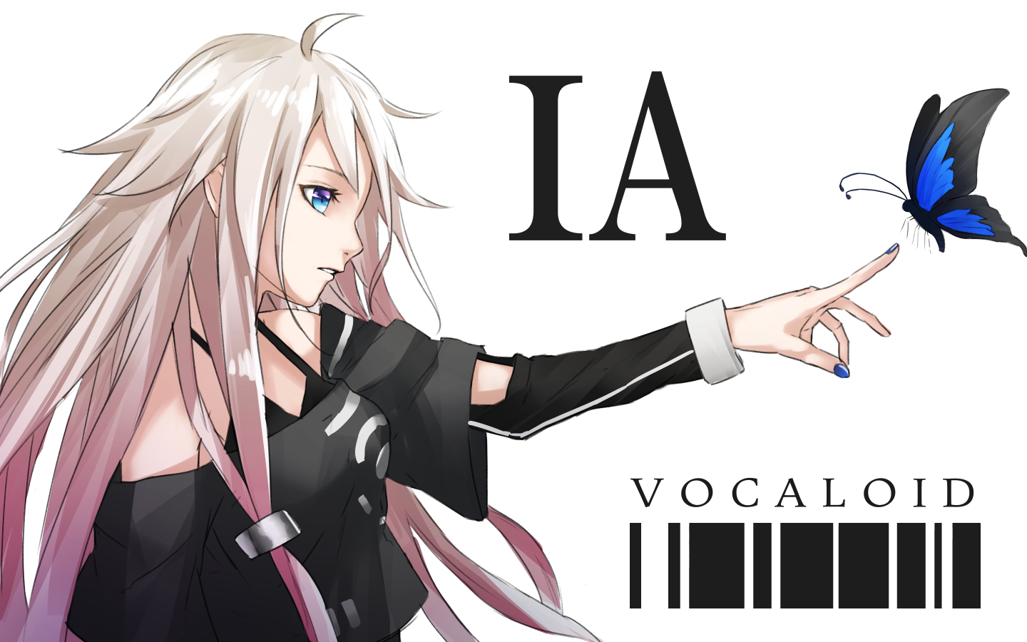 Anime 1440x900 SuGi anime girls IA (Vocaloid) Vocaloid simple background butterfly minimalism