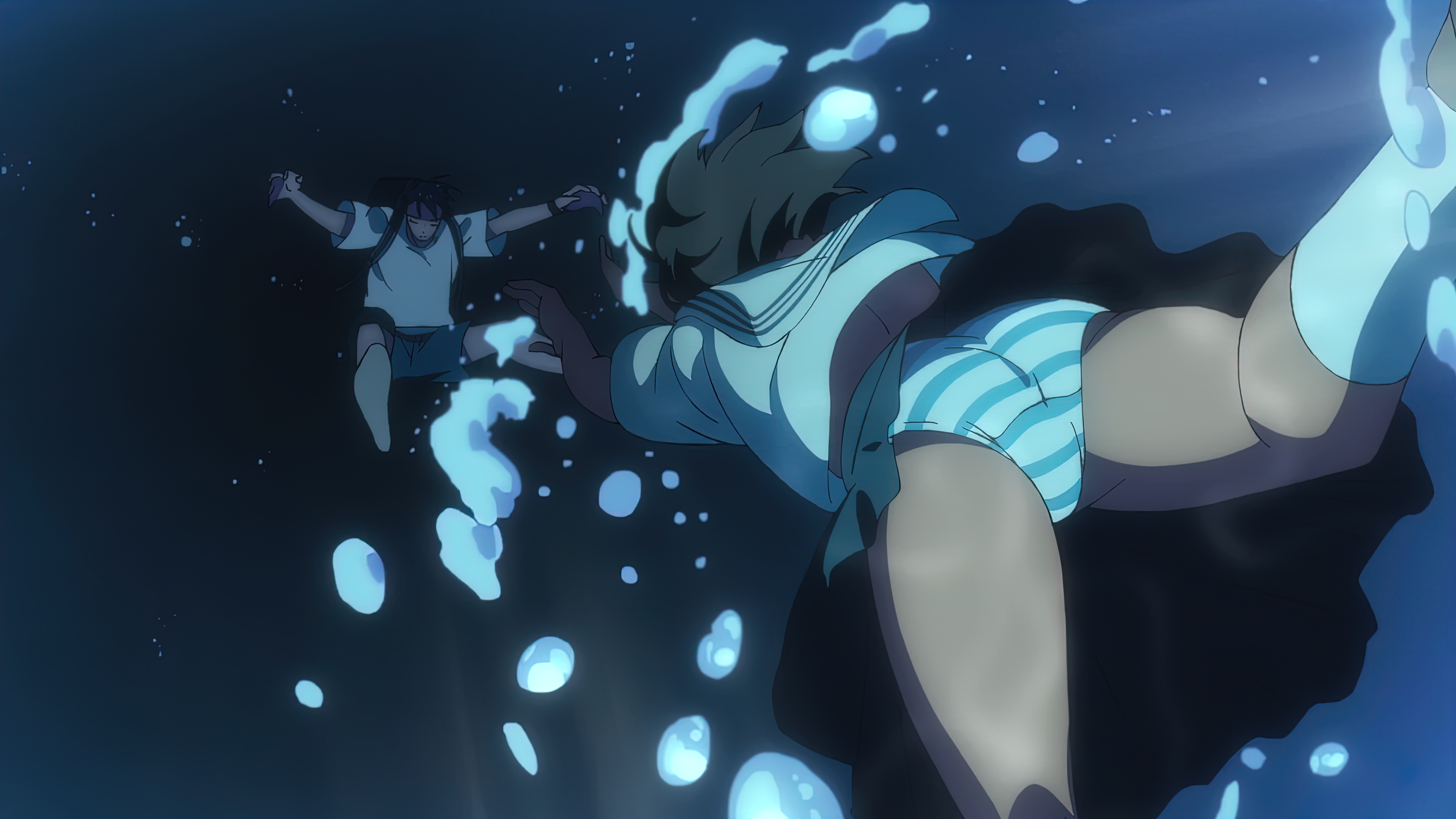Anime 3840x2160 Summer Time Rendering 4K anime anime boys anime girls Anime screenshot panties underwater water ass drowning
