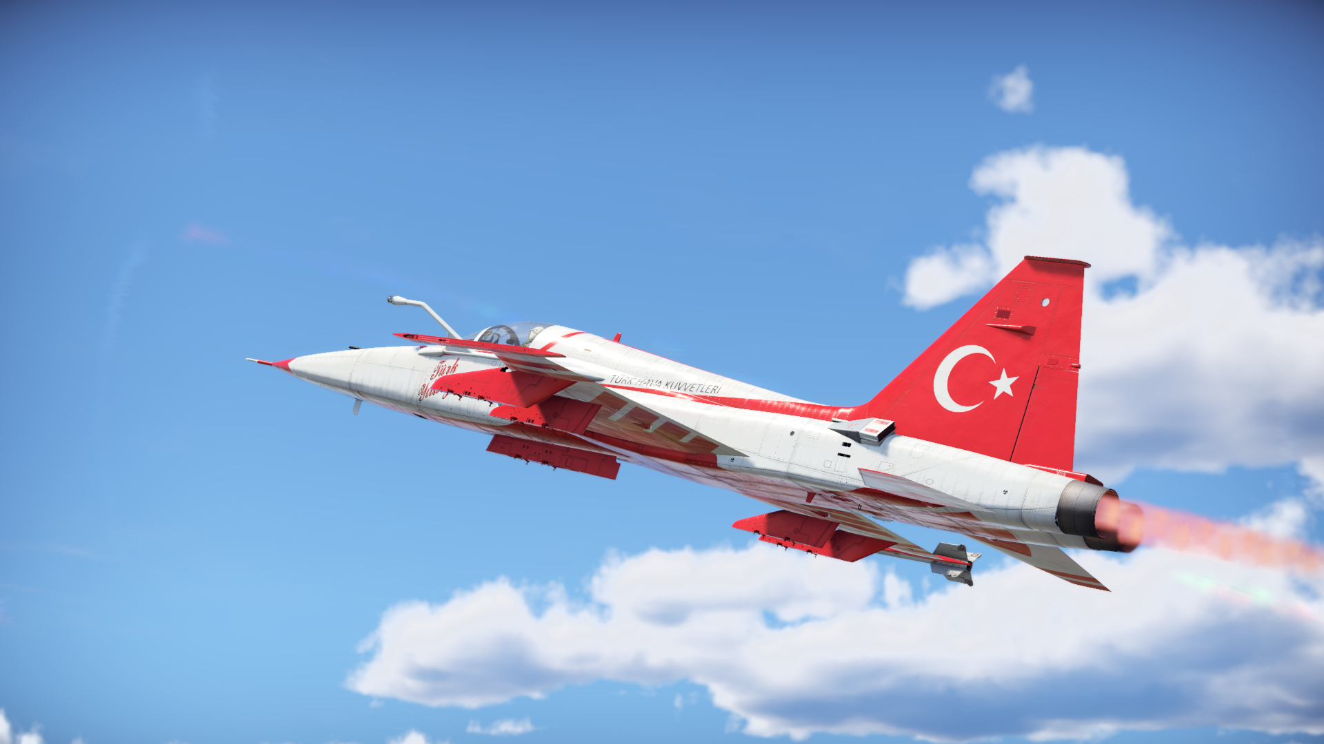 General 1920x1080 War Thunder Turkish Turkey TUAF CGI video games sky clouds aircraft Northrop F-5 Tiger II