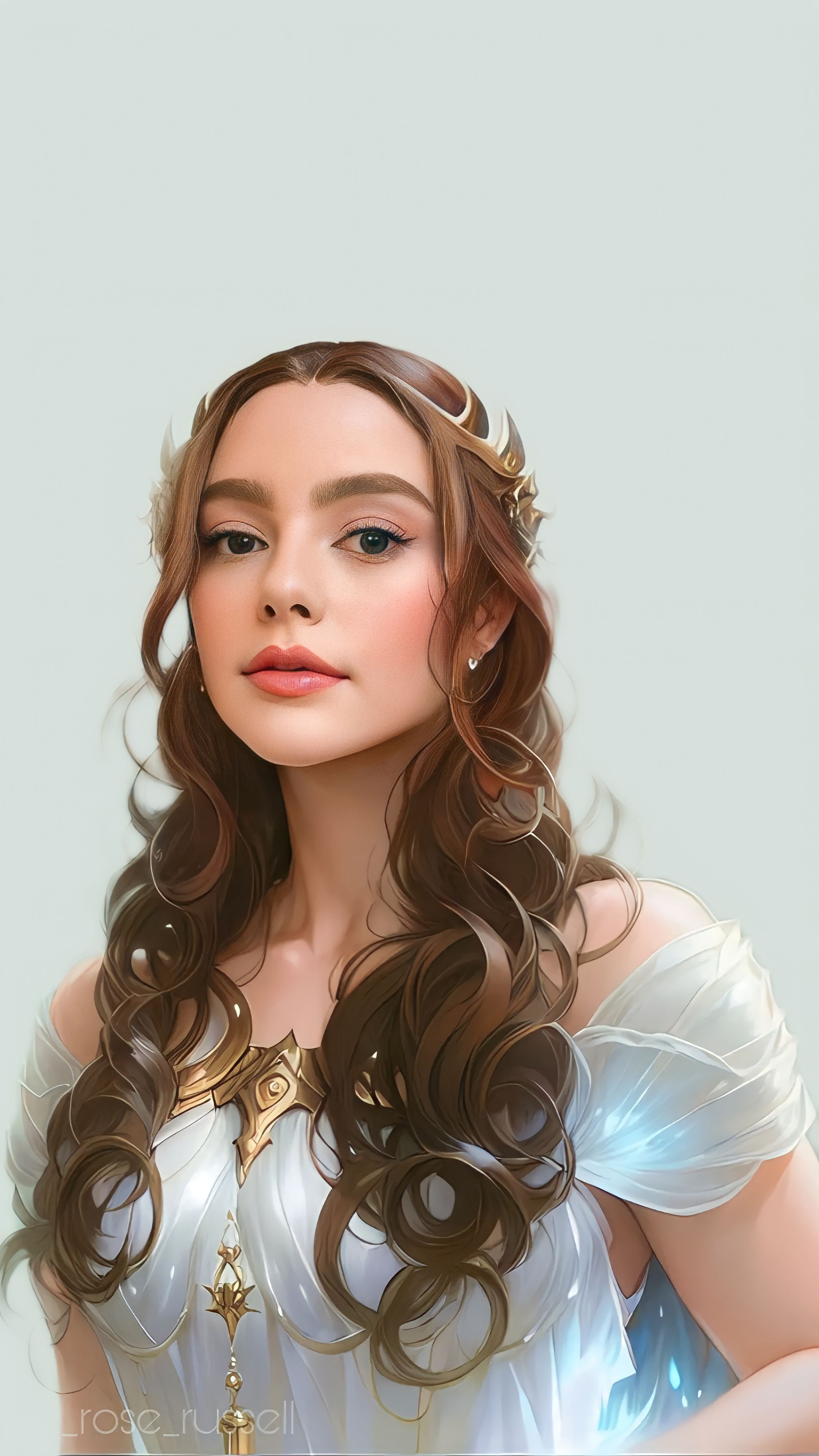 General 2250x4000 Danielle Rose Russell Hope Mikaelson Legacies The Originals (TV Series) The Vampire Diaries women AI art portrait display long hair looking at viewer simple background