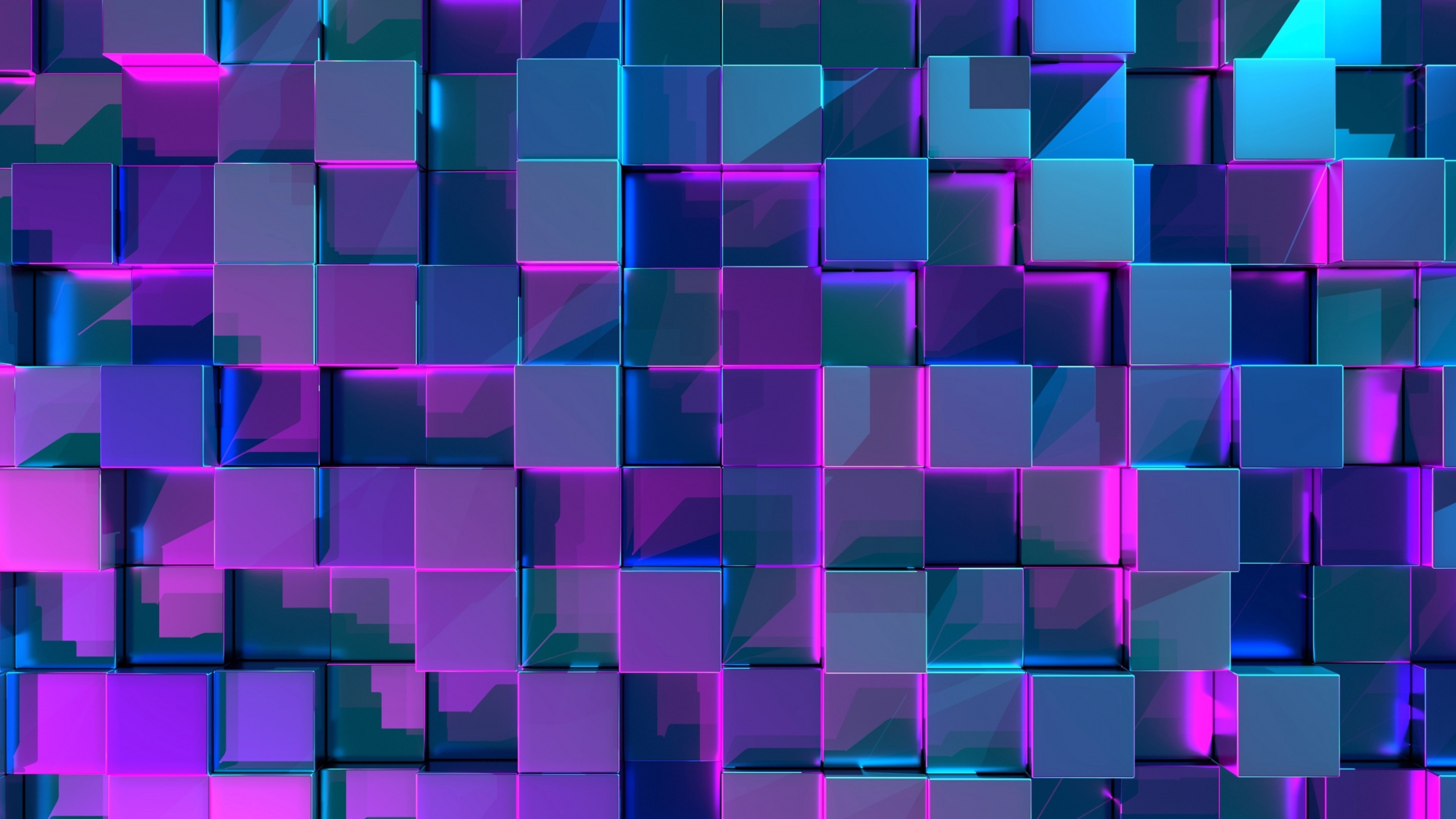 General 2560x1440 abstract square 3D Abstract purple blue digital art