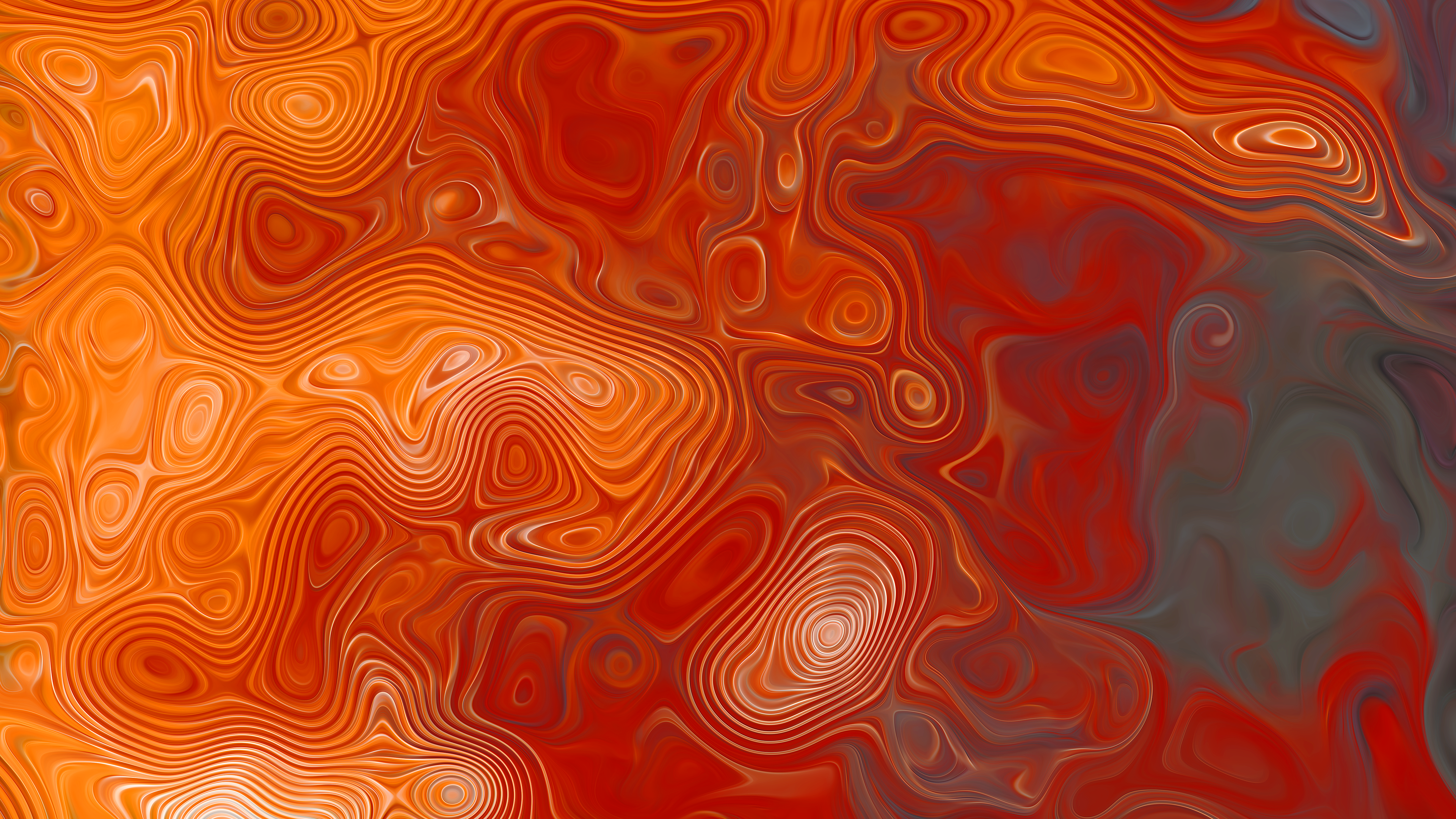 General 3840x2160 abstract pattern liquid shapes digital art orange