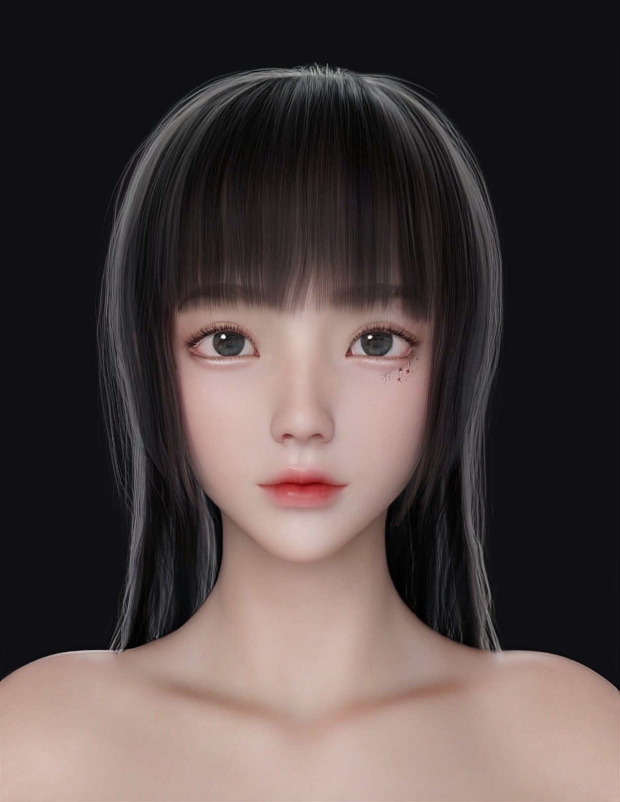 fantasy girl, CGI, simple background, black background | 1253x1622 ...