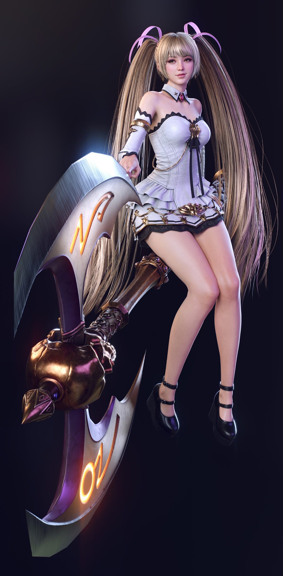 General 1200x2441 blonde fantasy art fantasy girl CGI simple background women