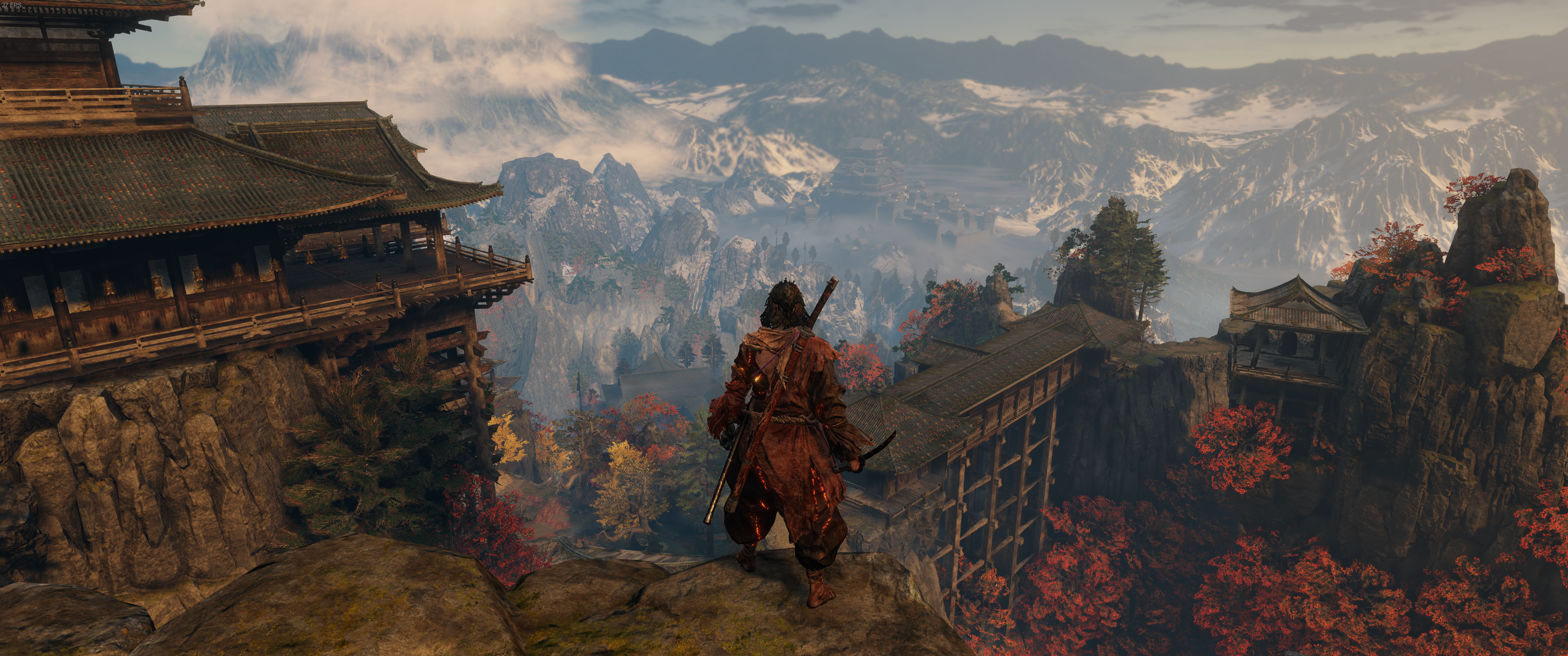 General 3440x1440 Sekiro: Shadows Die Twice video games landscape mountains Japan From Software