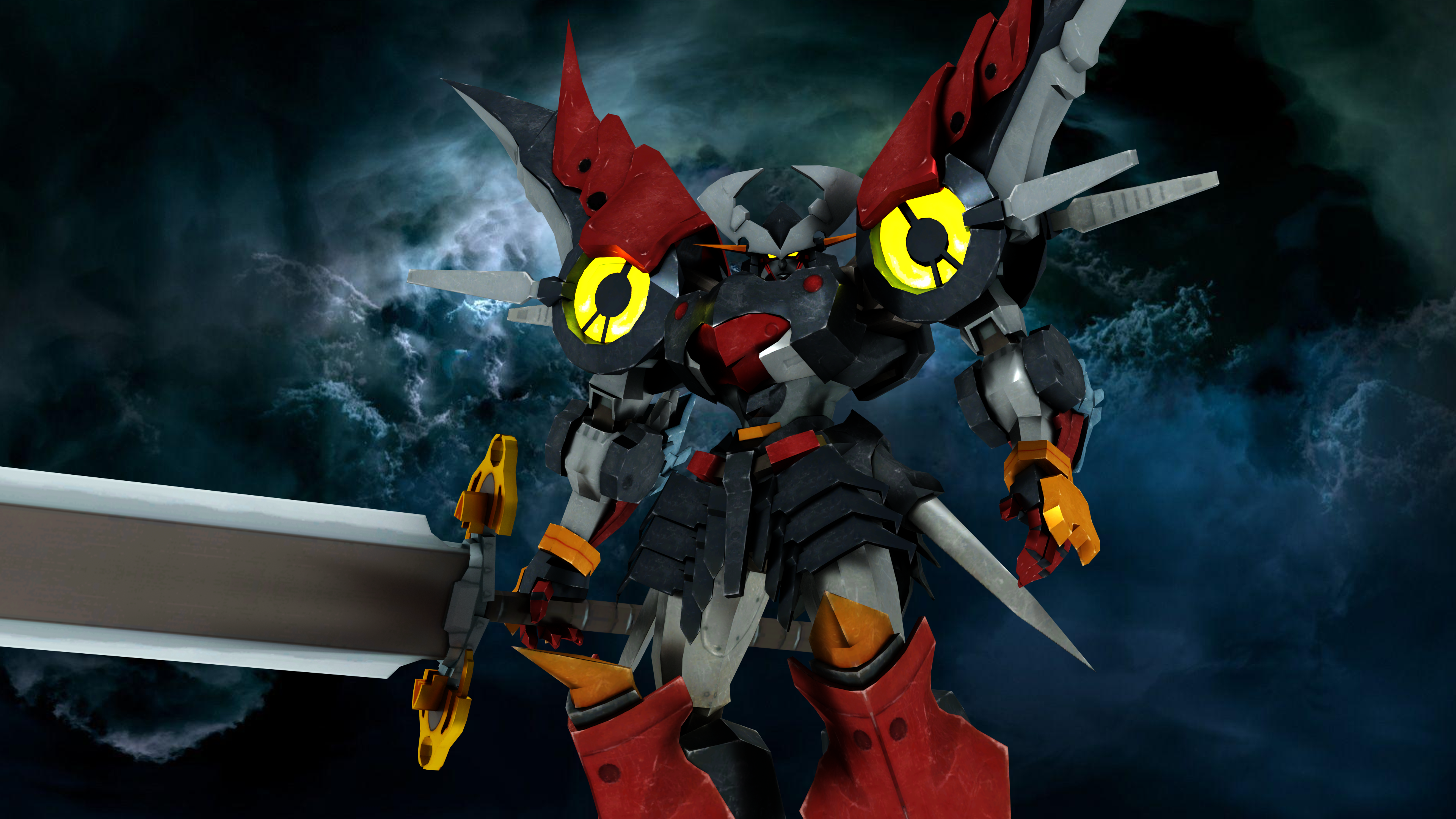 Anime 3840x2160 anime mechs Super Robot Taisen Dygenguar artwork digital art fan art sword