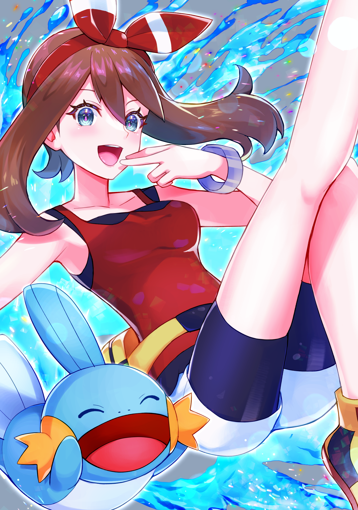 Anime 1406x2005 anime anime girls Pokémon May (Pokémon) twintails brunette solo artwork digital art fan art