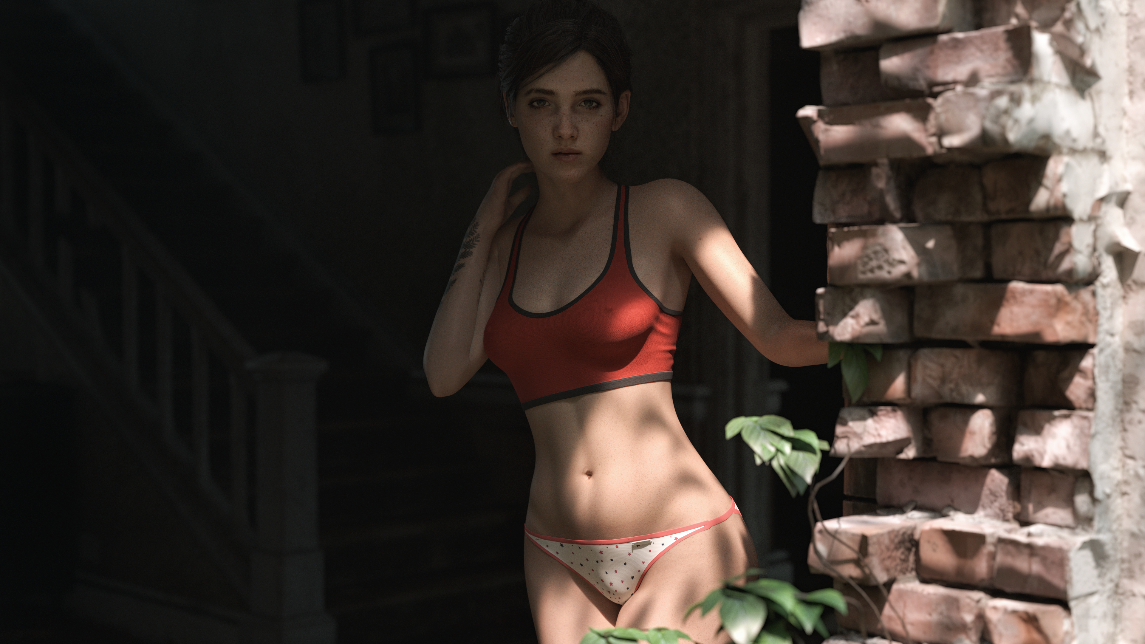 General 3840x2160 Ellie Williams The Last of Us video games video game girls underwear bra sports bra panties artwork CGI fan art HydraFXX