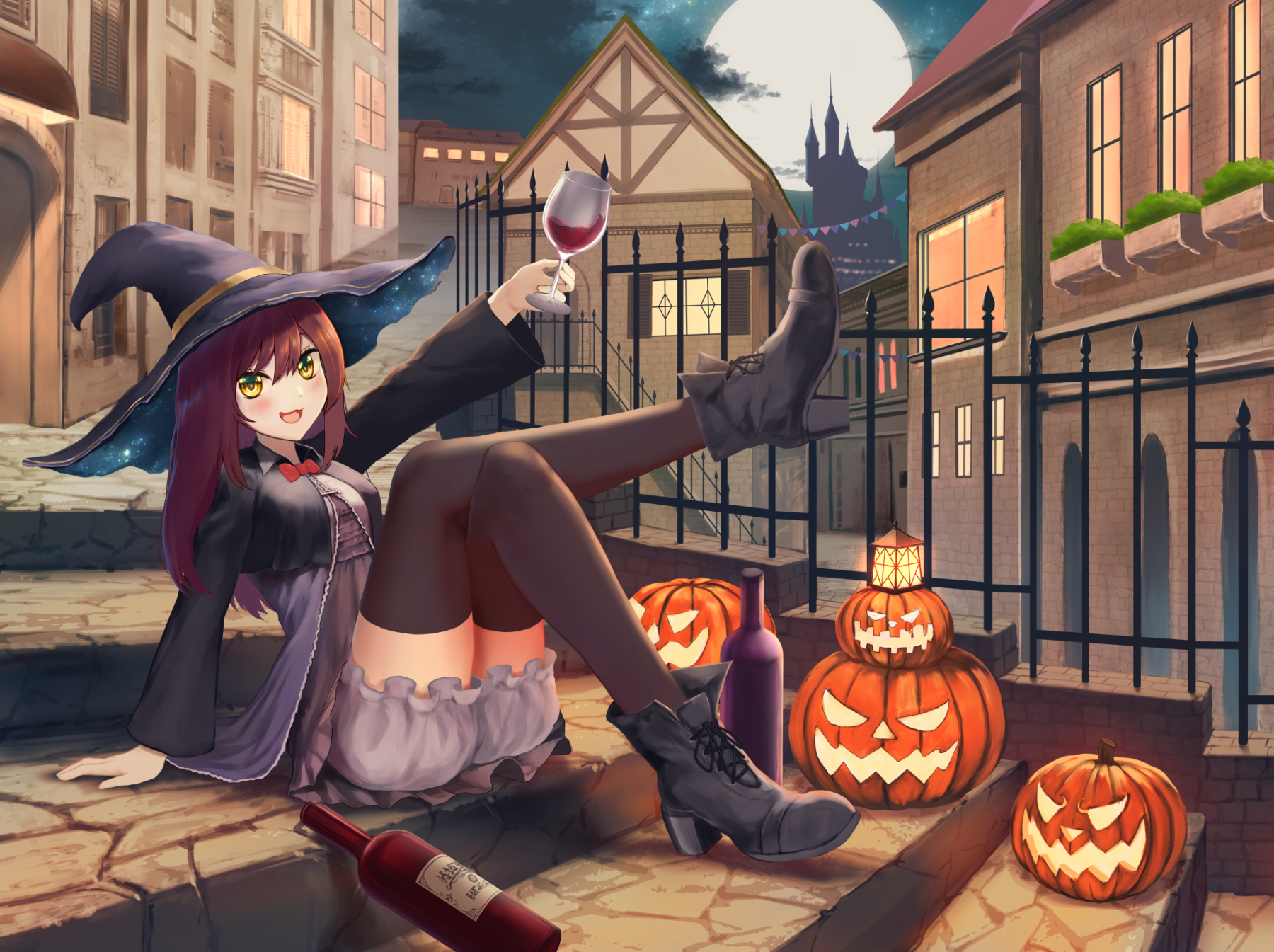 Anime 1800x1345 anime anime girls witch Halloween sue