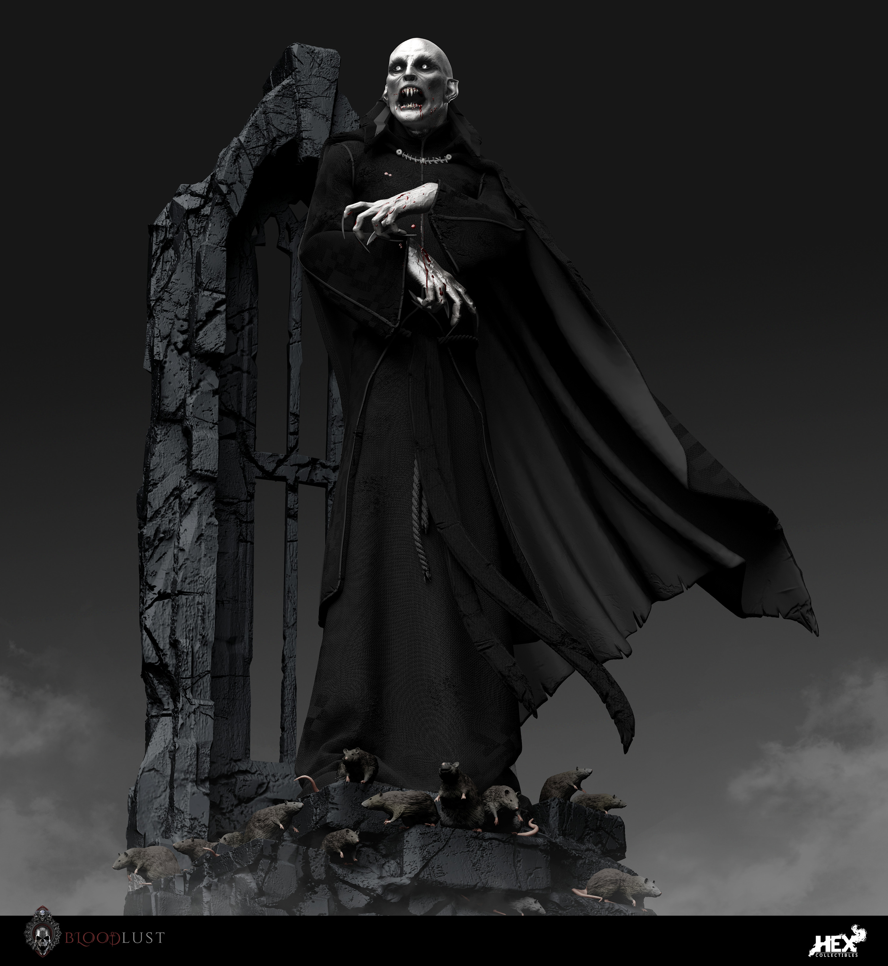 General 3000x3263 Caleb Nefzen artwork fantasy art vampires Nosferatu digital art portrait display
