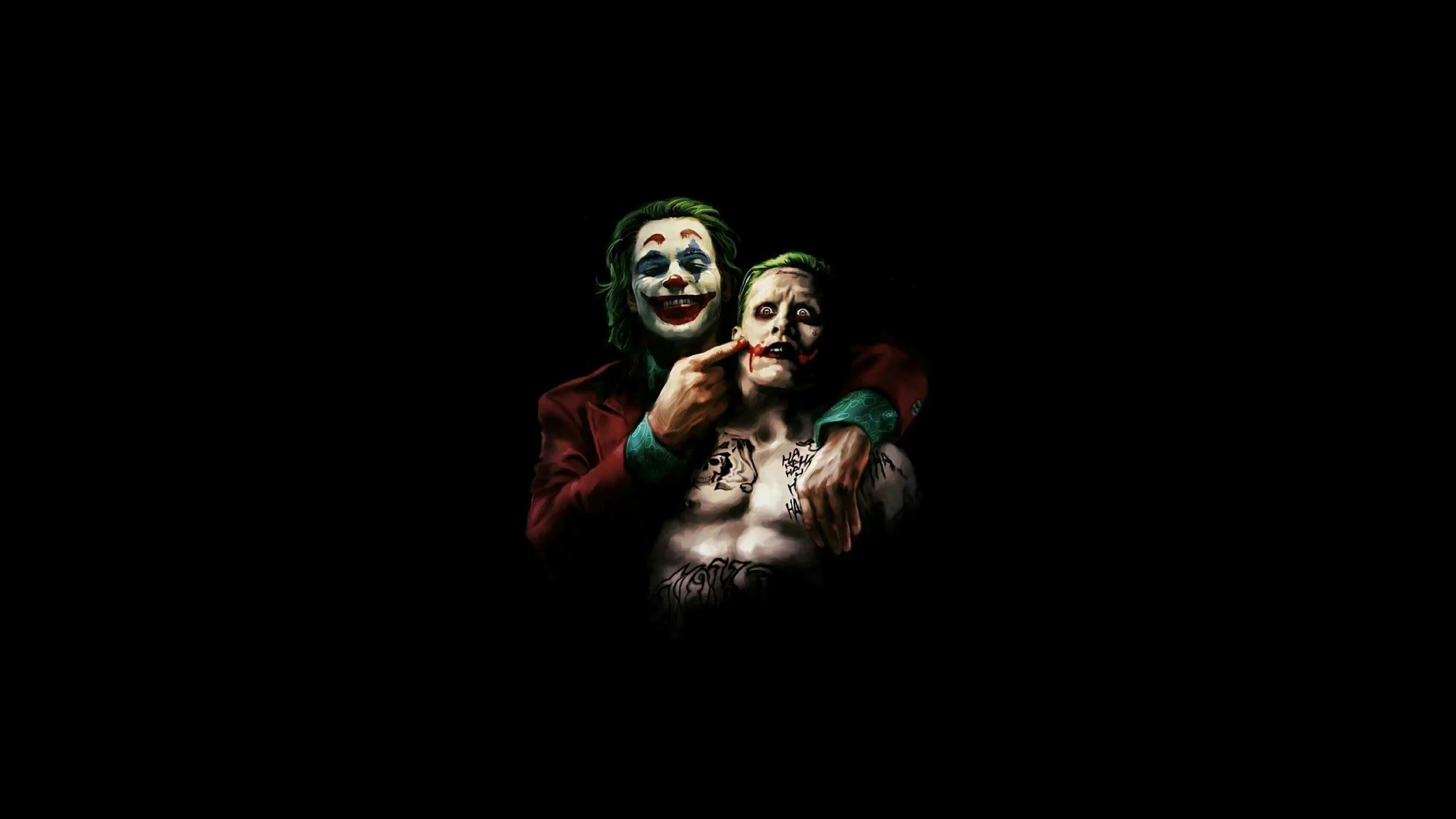 General 2560x1440 Joker Batman Joaquin Phoenix Jared Leto DC Comics villains artwork