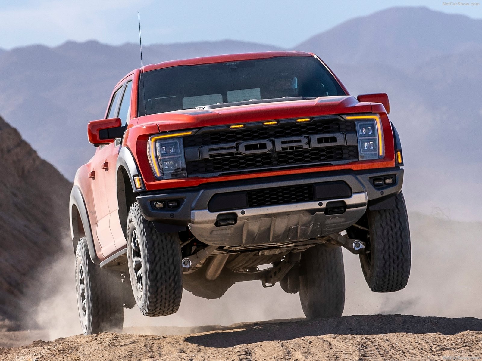 General 1600x1200 Ford Raptor 2021 (year) pickup trucks Ford offroad car vehicle airborne frontal view American cars