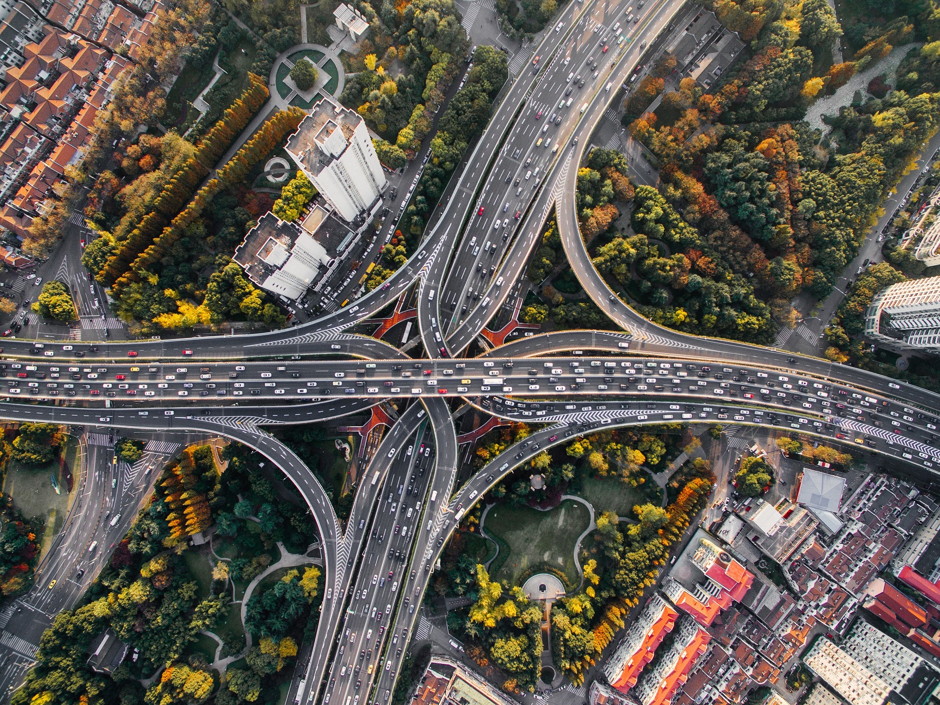 General 1920x1439 road intersections aerial view highway cityscape Shanghai interchange traffic