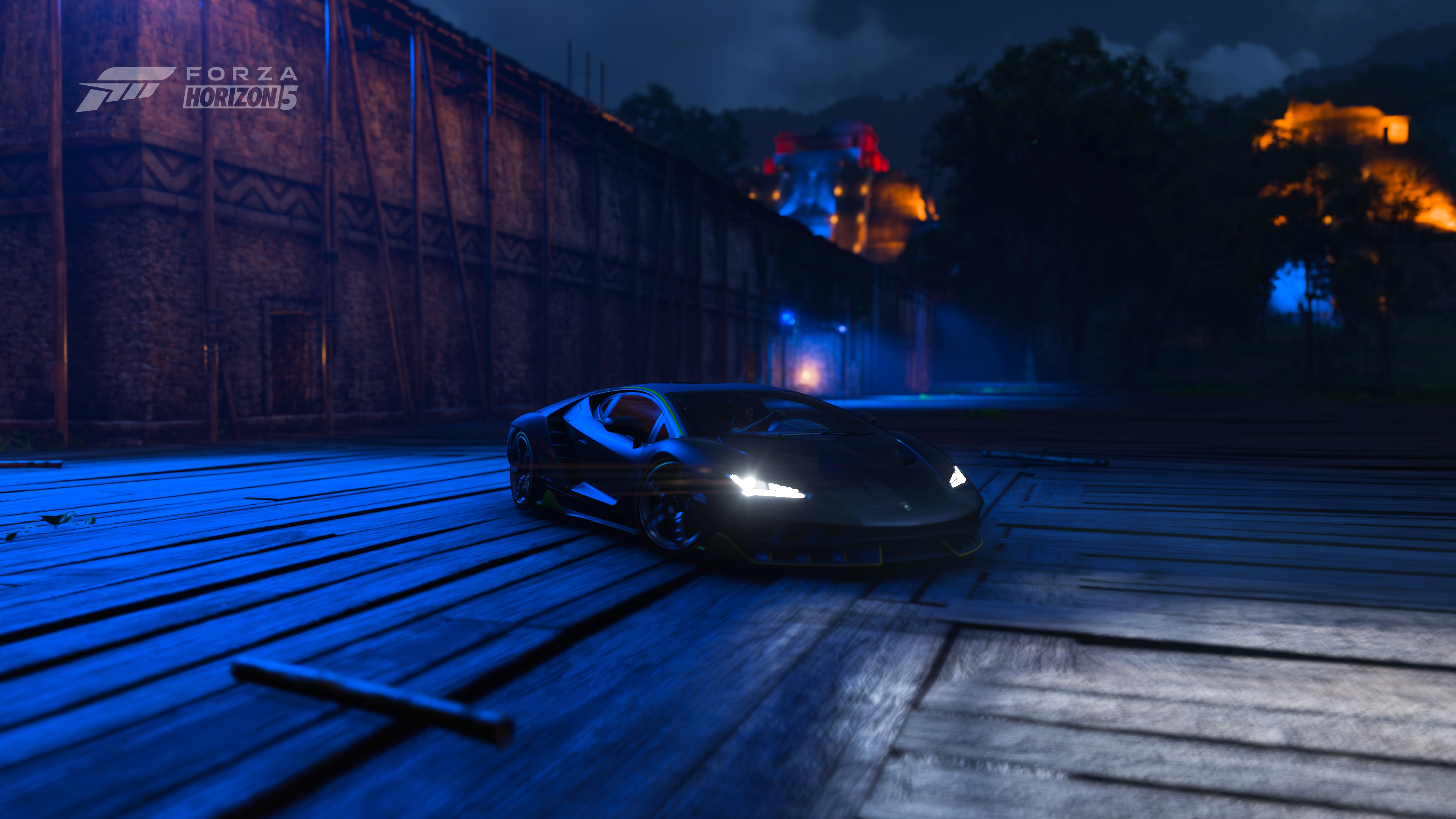General 3840x2160 Forza Horizon 5 video game art screen shot neon Xbox Serie X Lamborghini