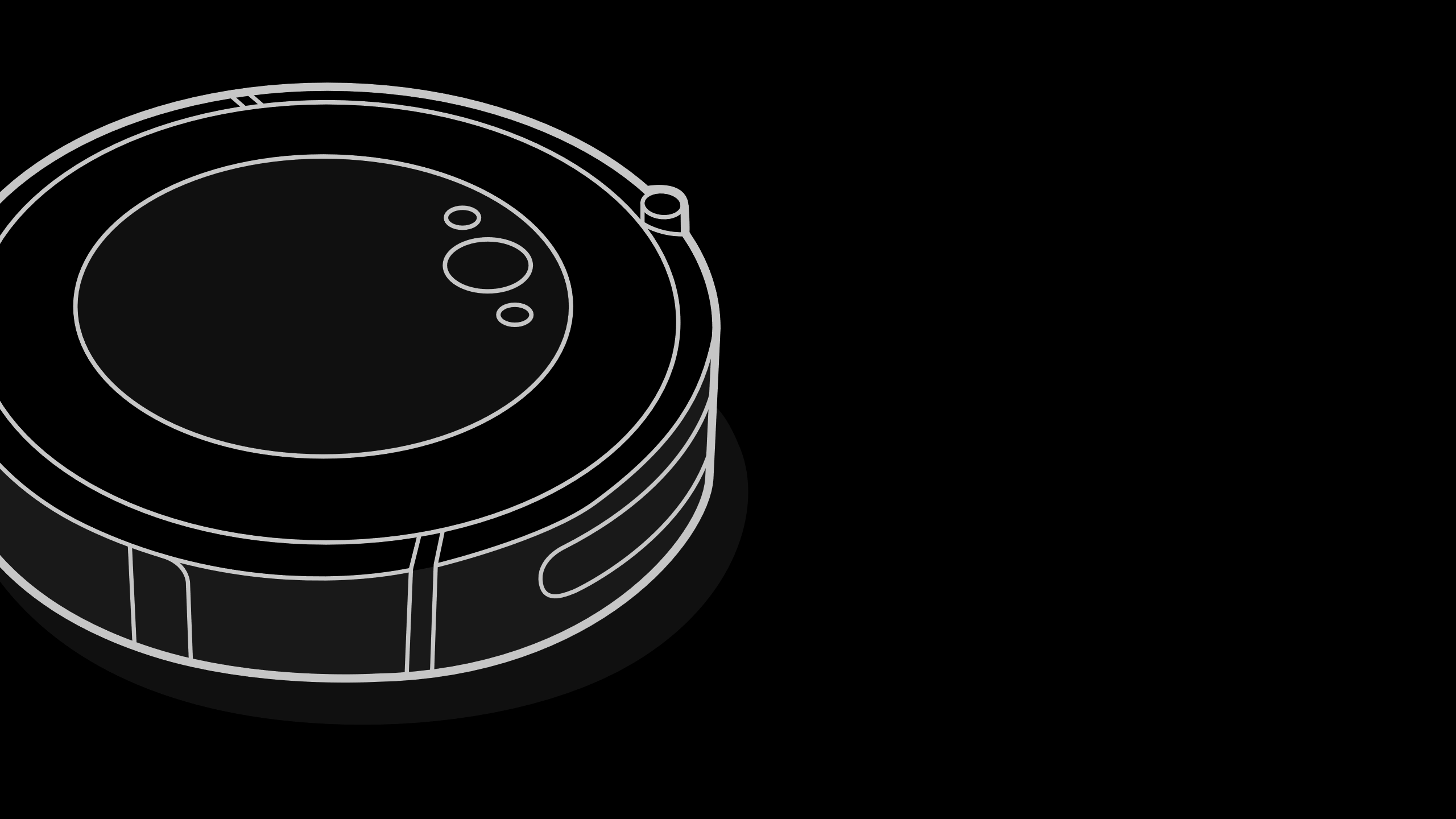 General 2560x1440 Roomba vacuum cleaner robot technology black background simple background minimalism digital art