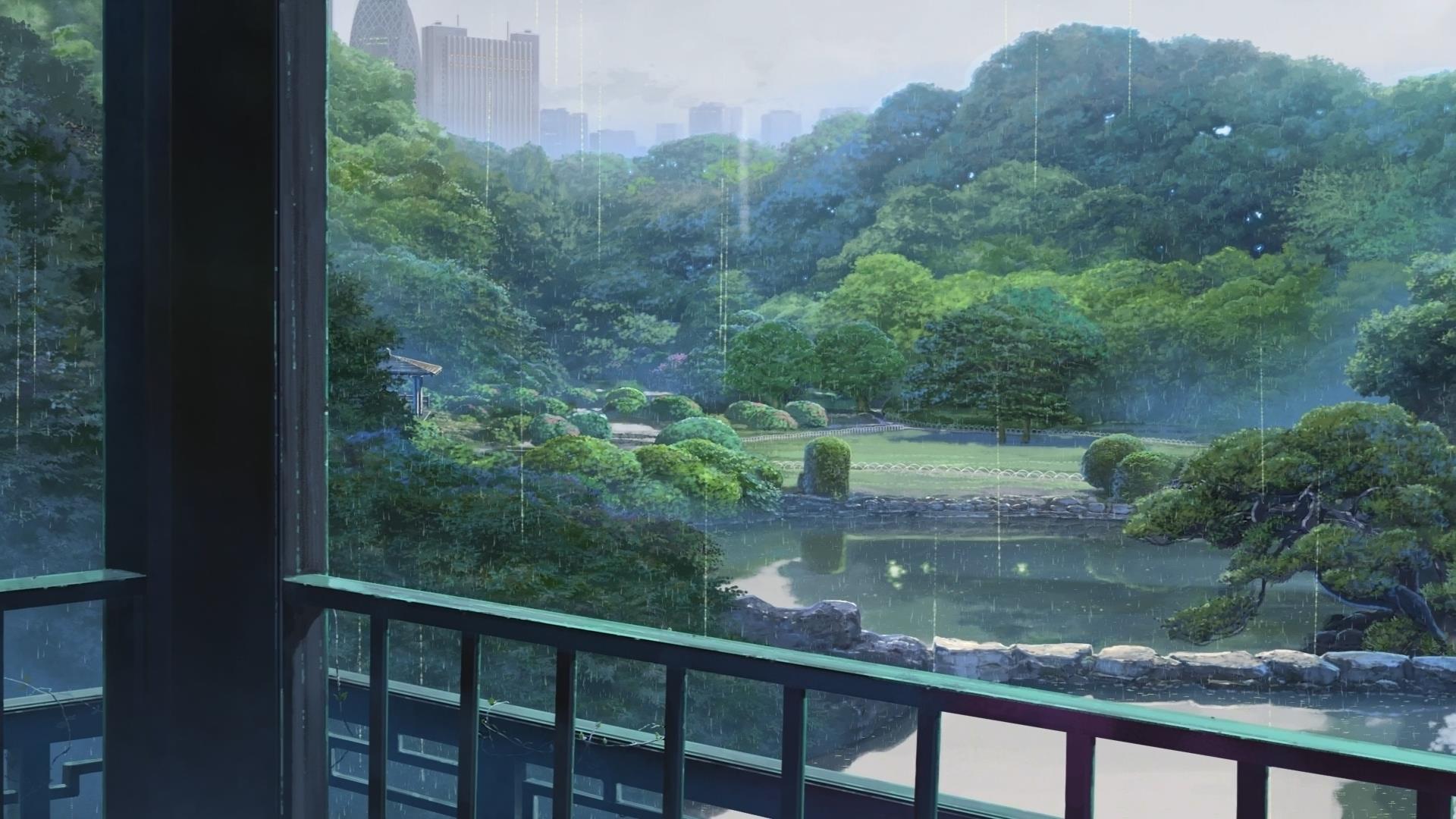 Anime 1920x1080 The Garden of Words Makoto Shinkai  anime rain