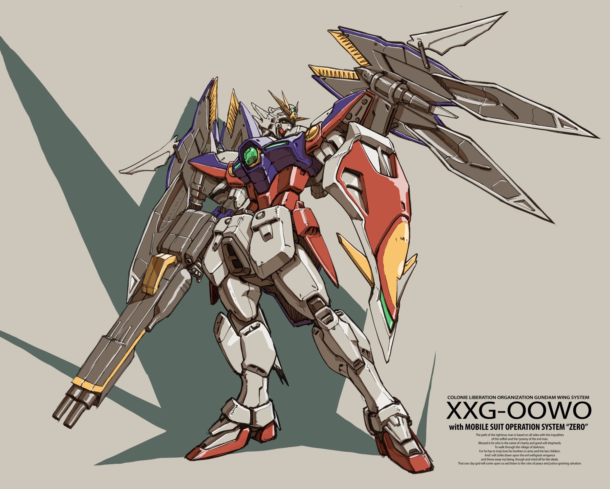 Anime 1963x1573 anime mechs Super Robot Taisen Gundam Mobile Suit Gundam Wing Wing Gundam Zero artwork digital art fan art