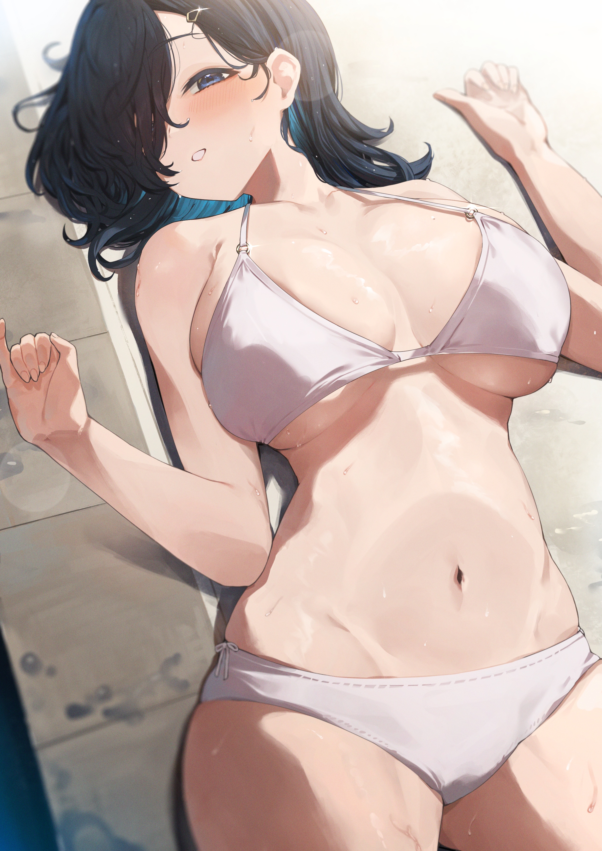 Anime 2508x3541 anime anime girls bikini lying on back big boobs Neshia