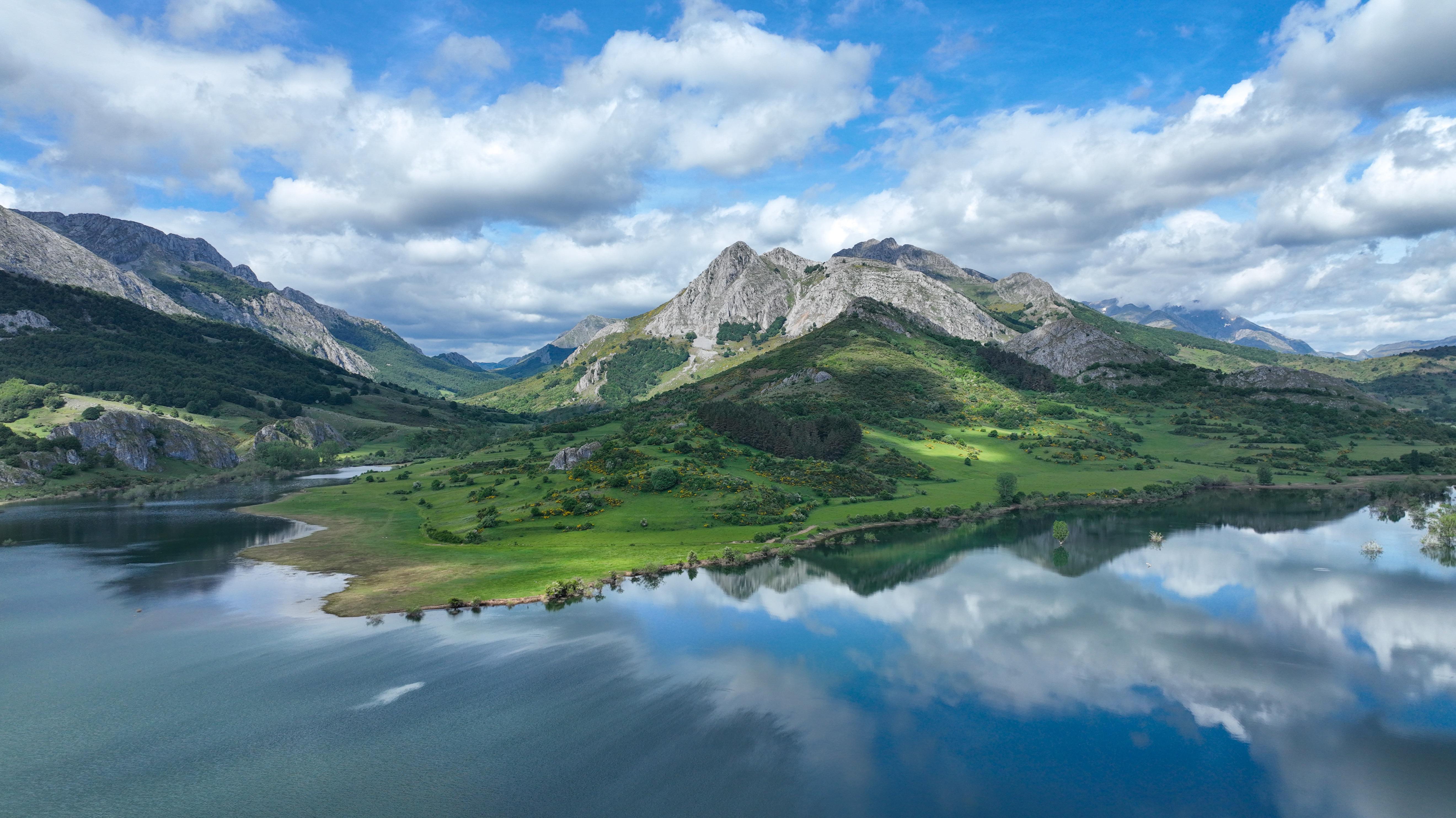 General 5280x2970 landscape nature lake clouds mountains water