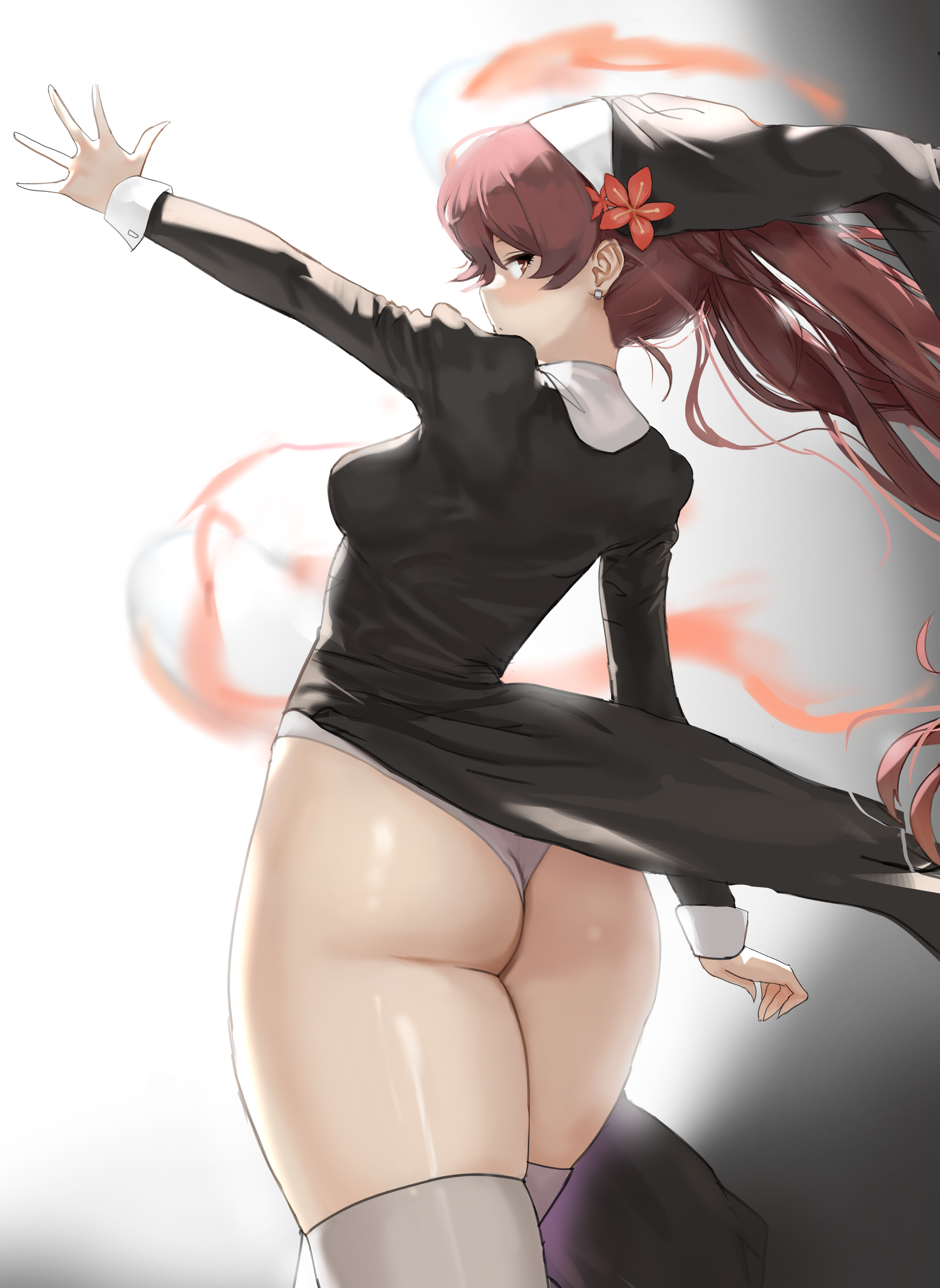 Anime 3072x4209 anime anime girls ass redhead stockings panties upskirt dolri Hu Tao (Genshin Impact) Genshin Impact