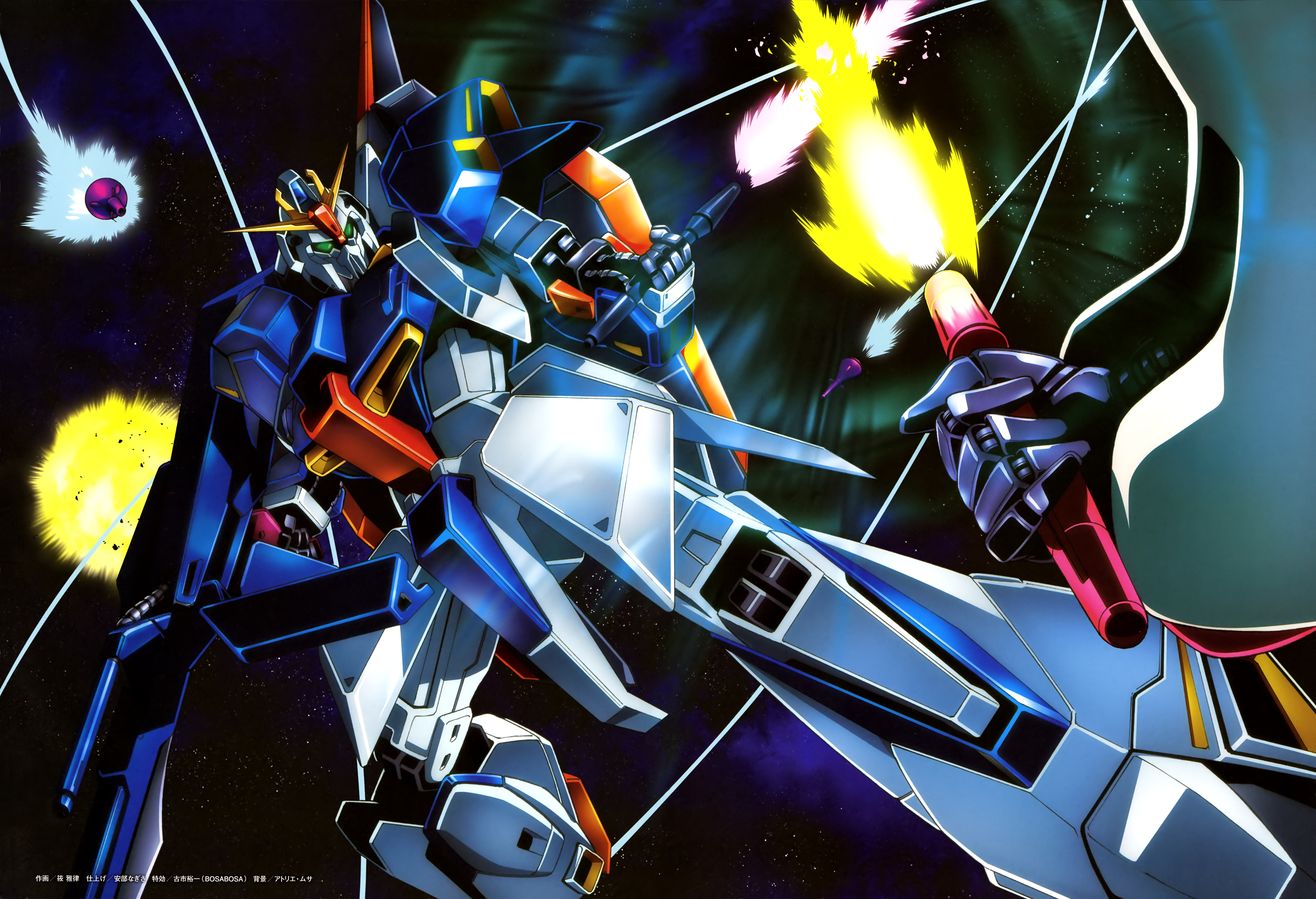 Anime 5996x4096 anime mechs Gundam Super Robot Taisen Mobile Suit Zeta Gundam Zeta Gundam artwork digital art Qubeley
