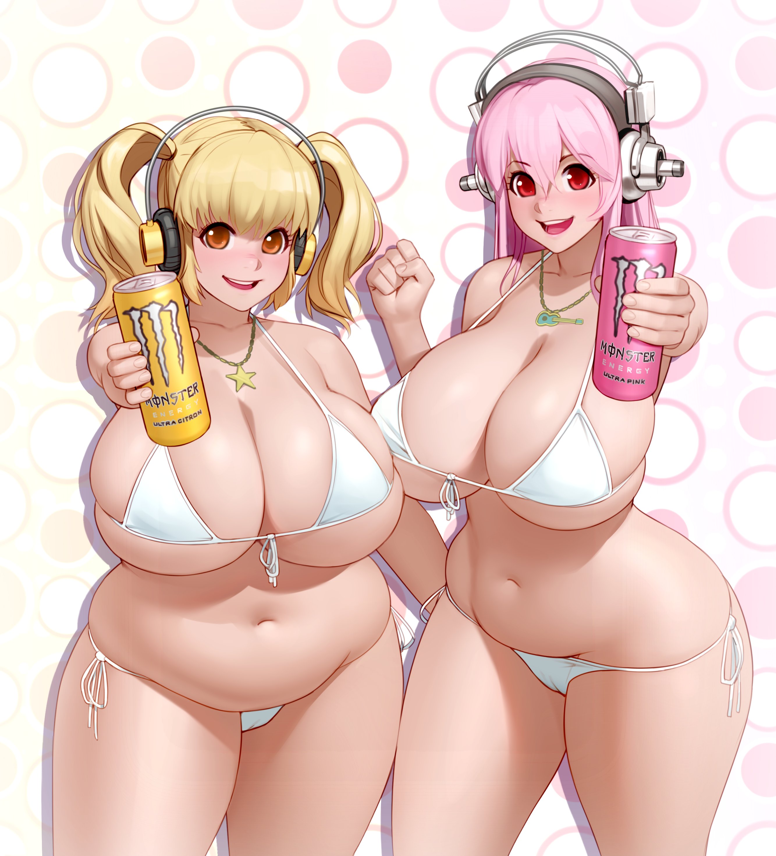 Anime 2667x2941 Kairunoburogu big boobs bikini chubby huge breasts anime anime girls Monster Energy