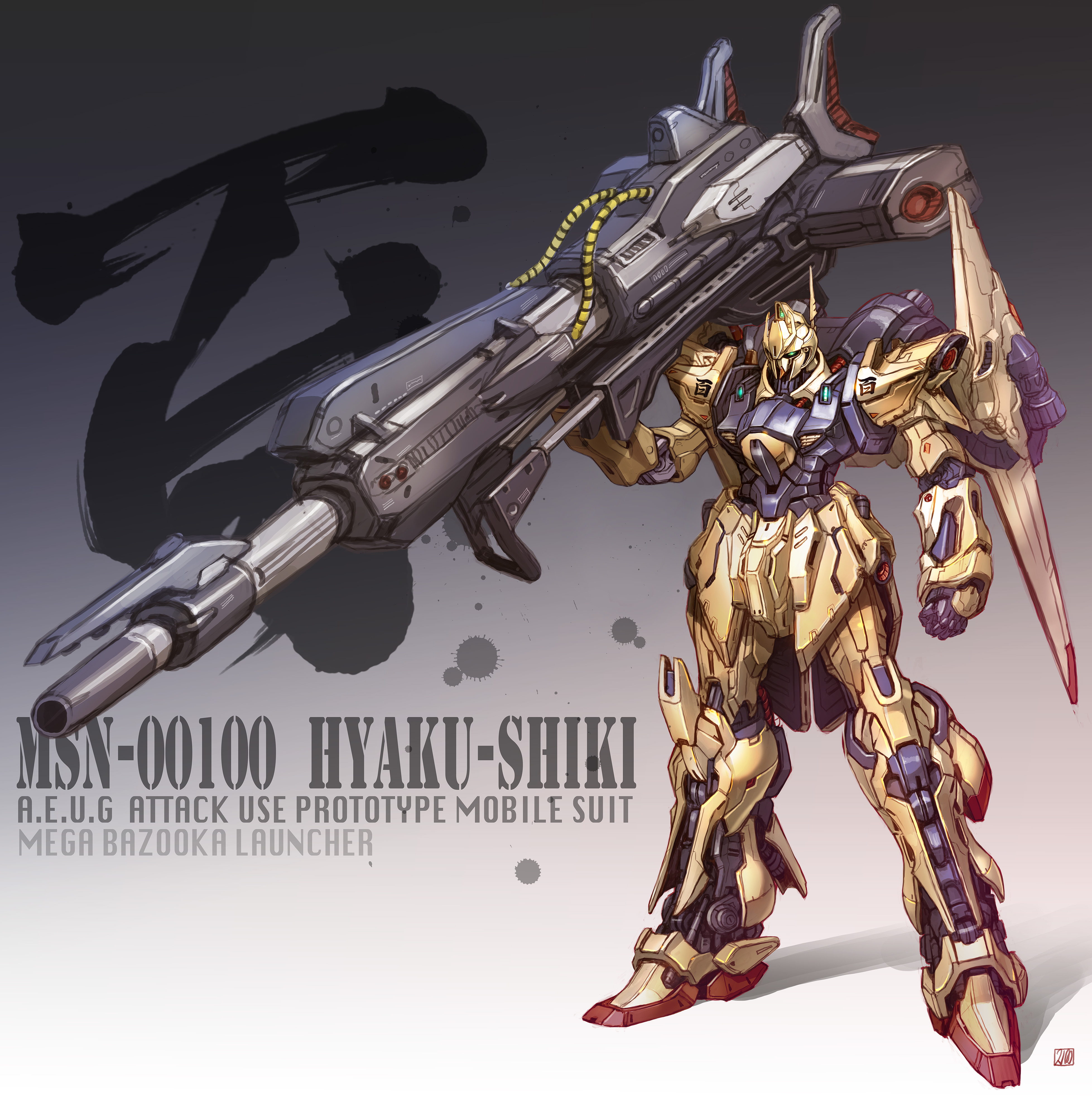 Anime 3914x3937 anime mechs Super Robot Taisen Mobile Suit Zeta Gundam Hyaku Shiki Mobile Suit artwork digital art fan art
