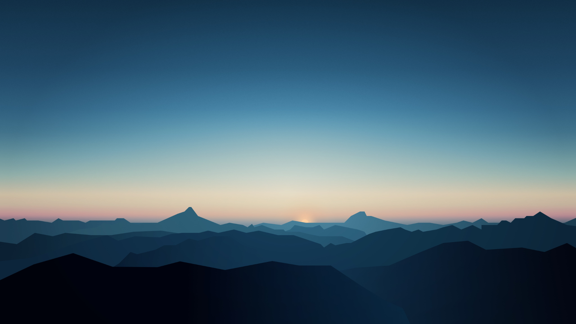 General 1920x1080 minimalism sky mountains landscape nature digital art