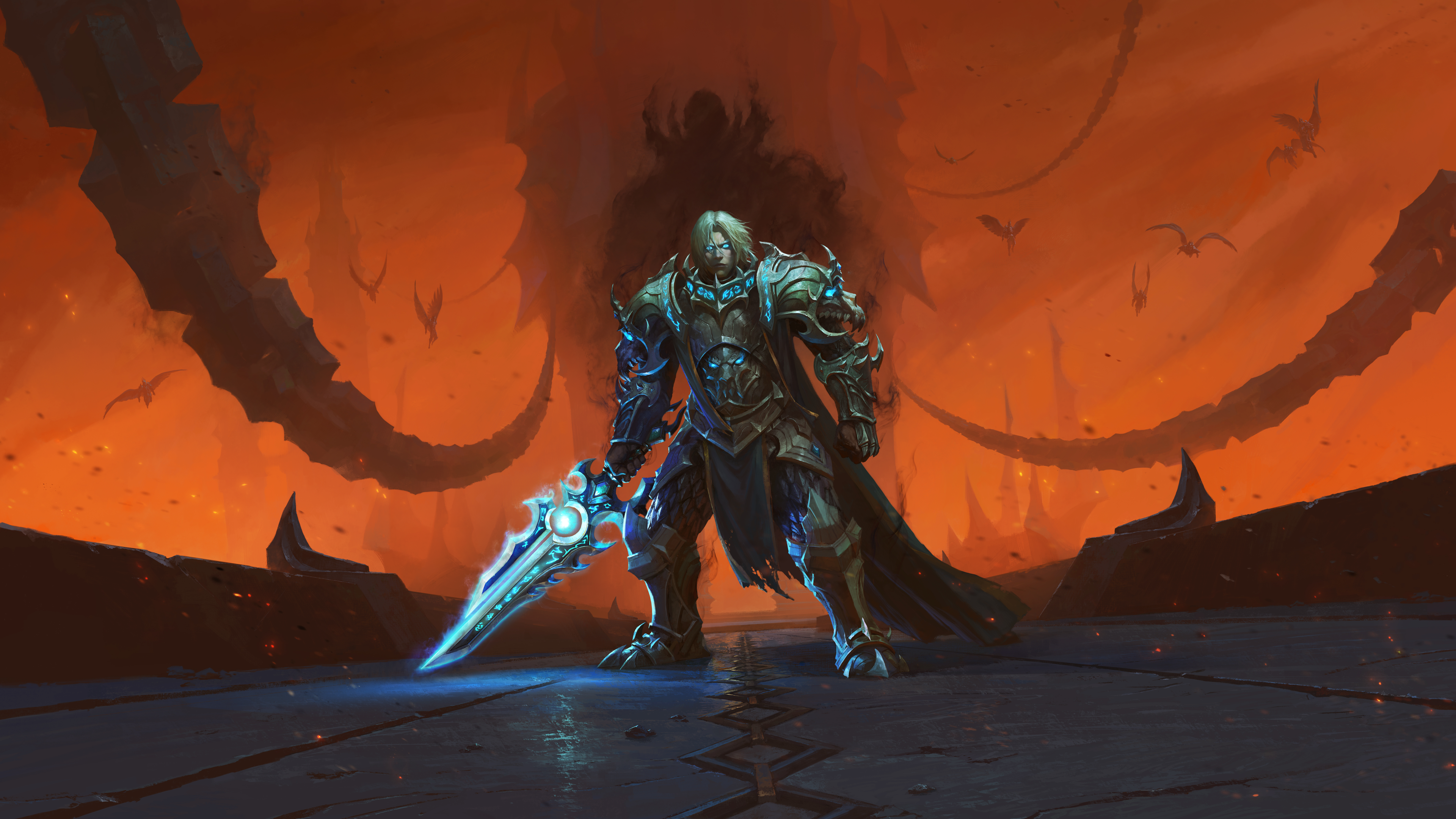 General 3840x2160 World of Warcraft World of Warcraft: Shadowlands Anduin Wrynn paladin Death Knight Blizzard Entertainment video games video game characters