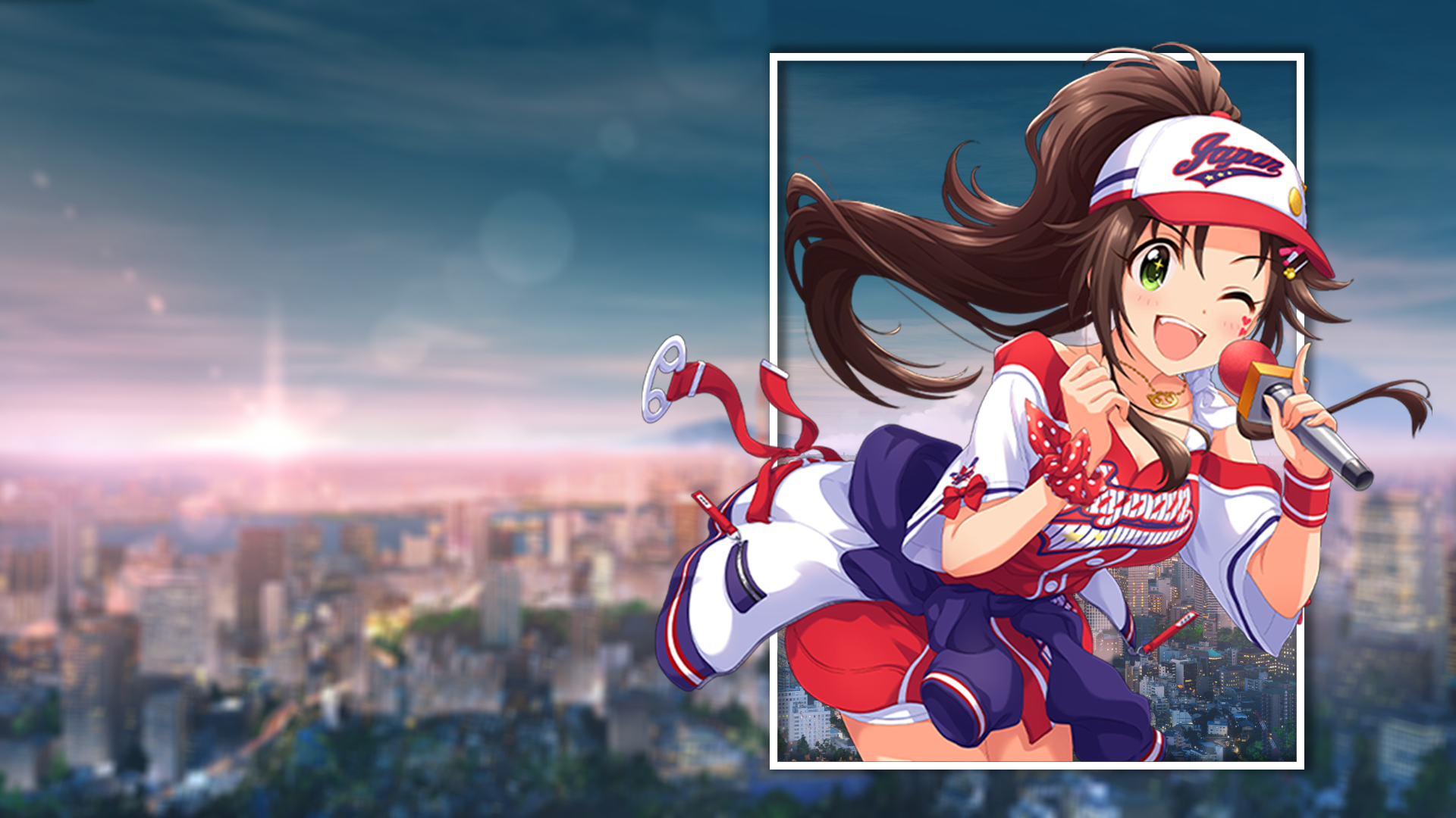 Anime 1920x1080 THE iDOLM@STER: Cinderella Girls city picture-in-picture anime girls