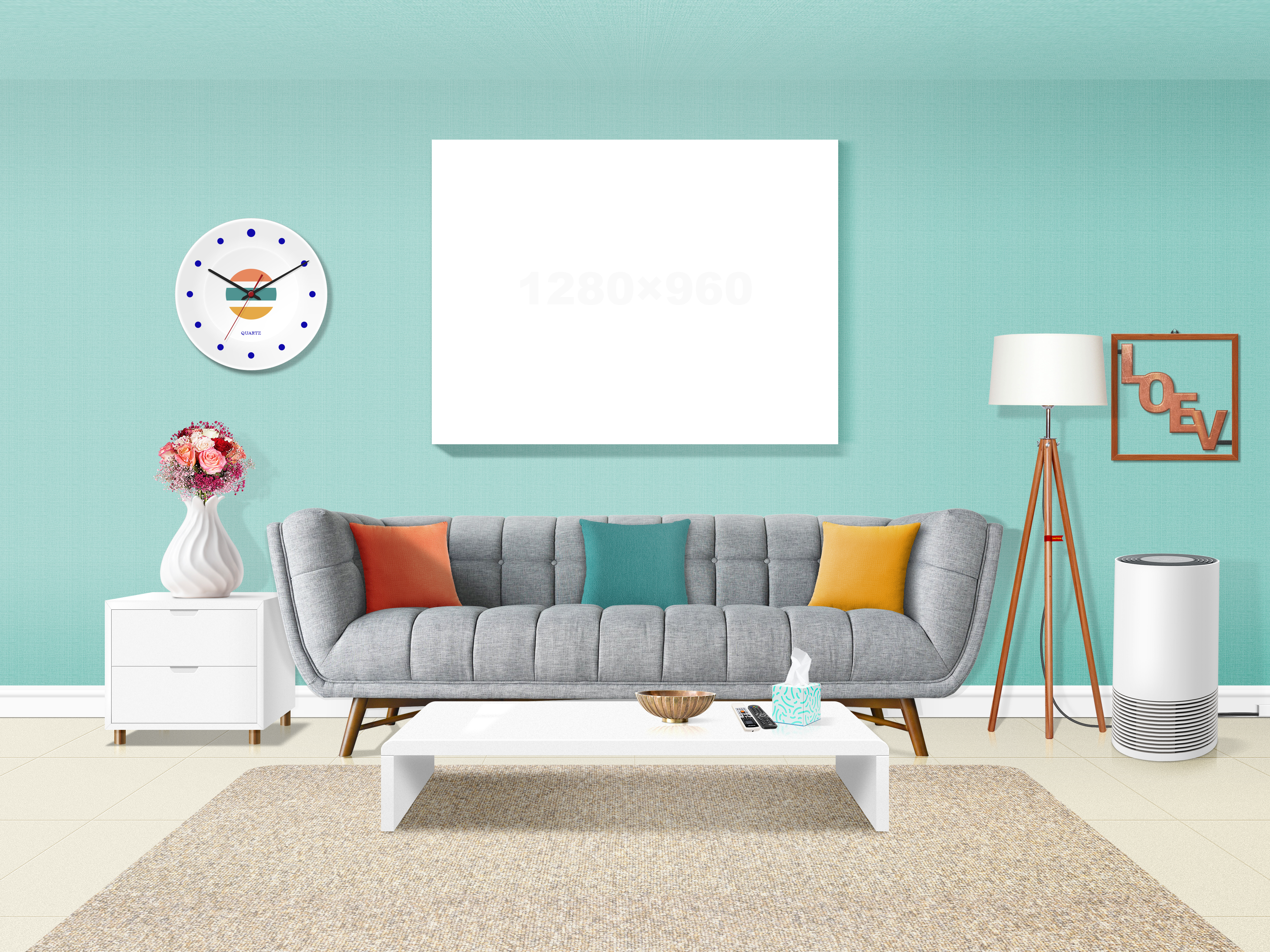 General 4000x3000 interior living rooms couch clocks room digital art