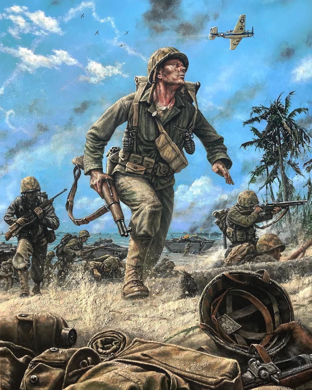General 1080x1350 United States Marine Corps World War II soldier war artwork military