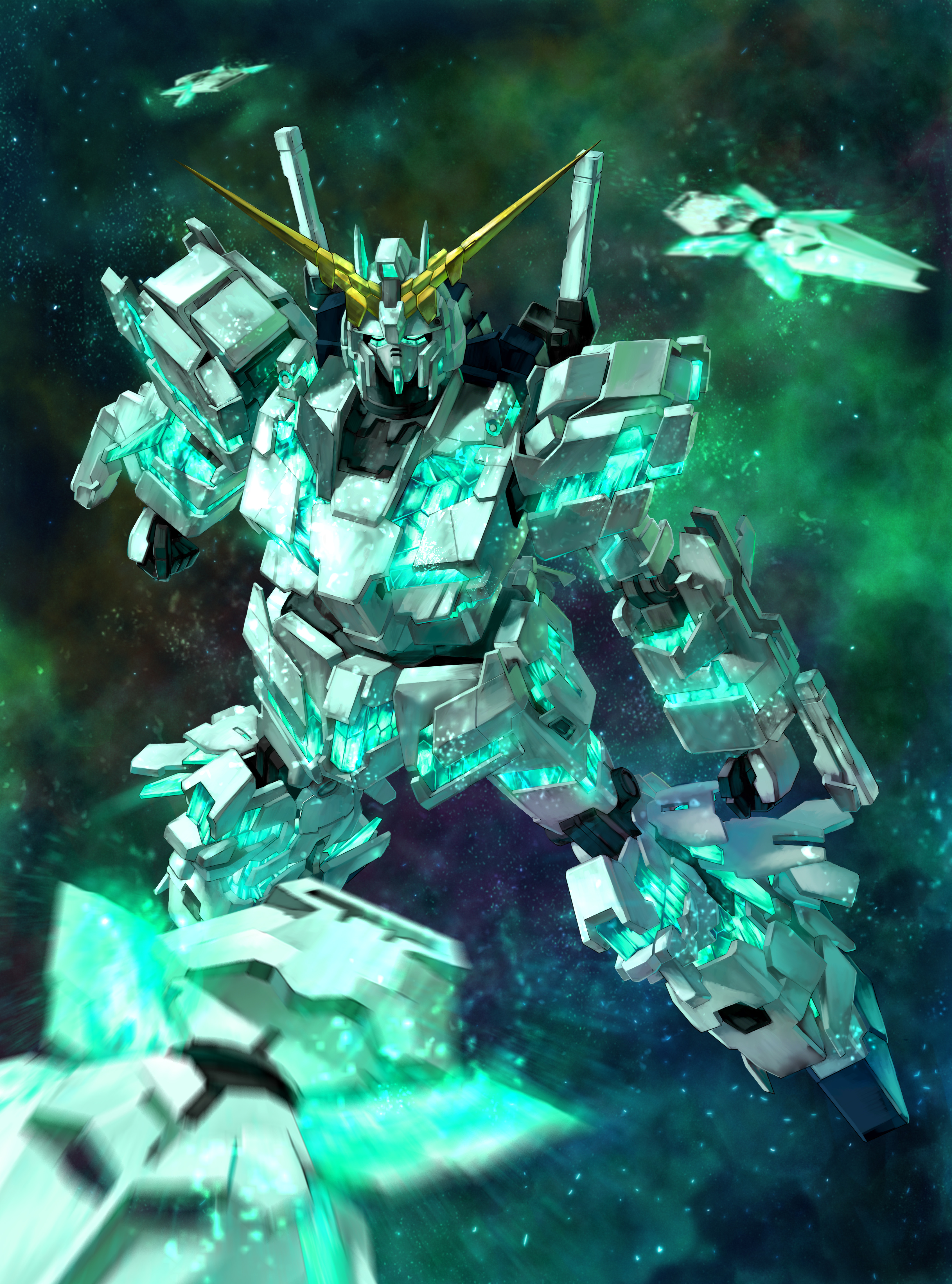 Anime 3386x4567 anime mechs Gundam Mobile Suit Gundam Unicorn RX-0 Unicorn Gundam Super Robot Taisen artwork digital art fan art