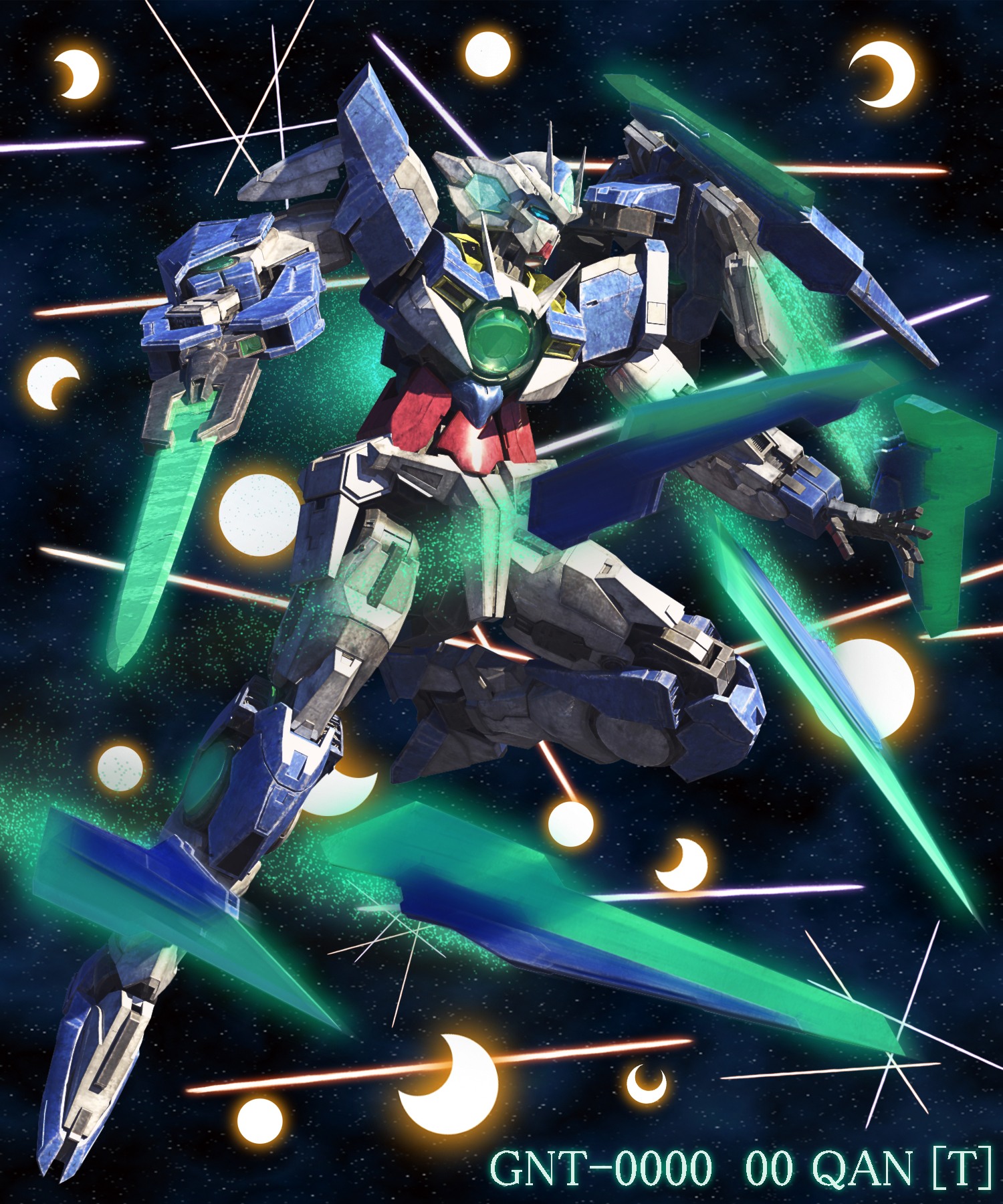 Anime 1500x1800 anime Gundam Mobile Suit Gundam 00 Super Robot Taisen 00 Qan[T] fan art digital art artwork mechs
