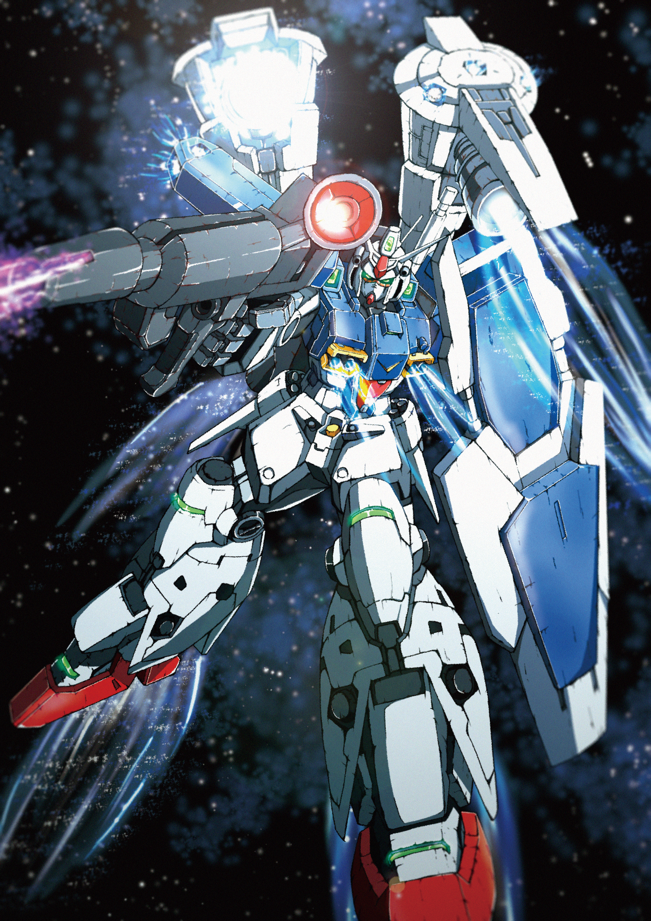 Anime 2480x3508 anime mechs Gundam Super Robot Taisen Mobile Suit Gundam 0083: Stardust Memory GP01 Gundam "Zephyranthes" Full Burnern artwork digital art fan art