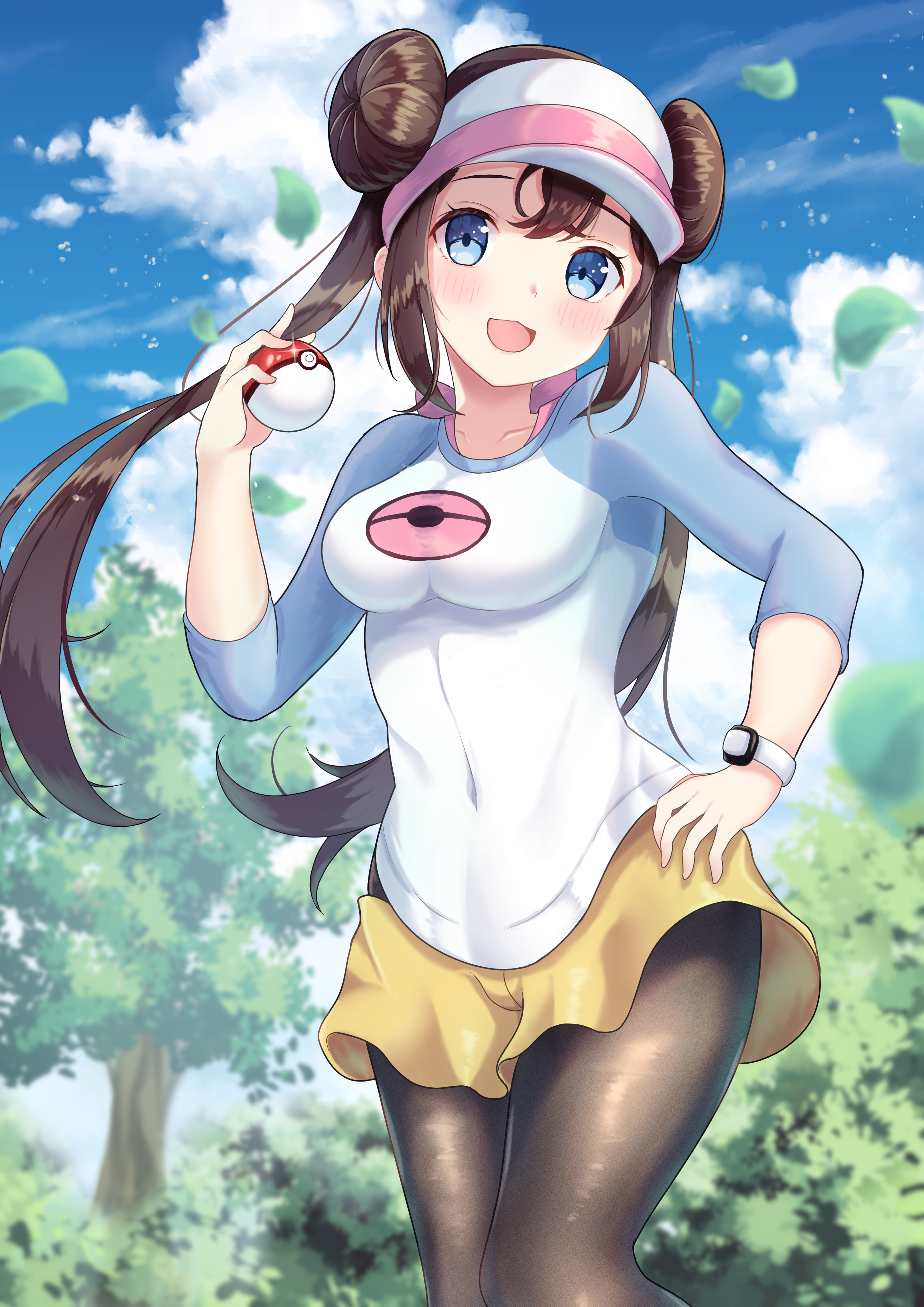 Anime 2894x4093 anime anime girls Pokémon Rosa (Pokémon) long hair twintails brunette solo artwork digital art fan art hat Poke Ball