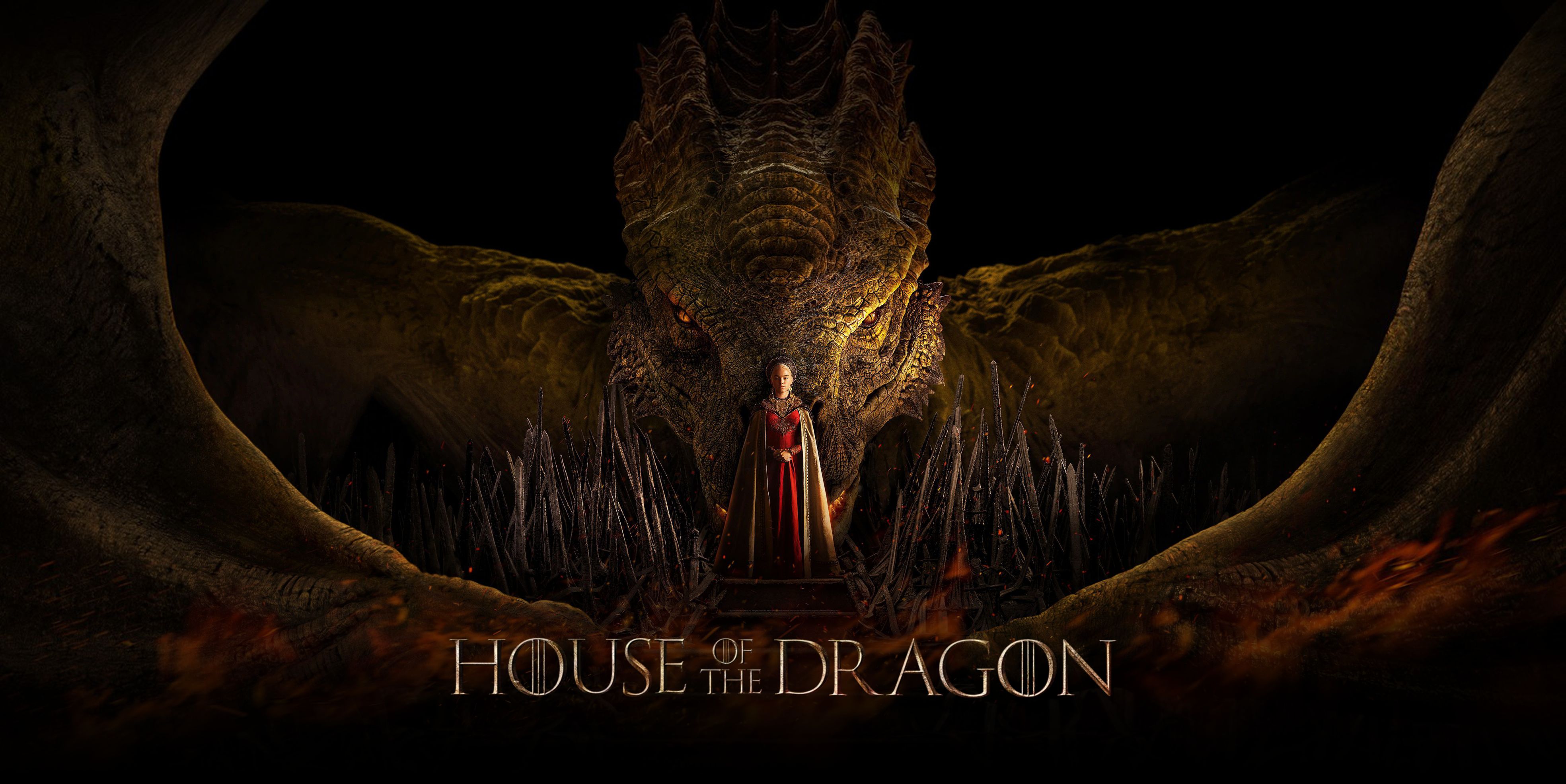 People 3936x1972 House of the Dragon dragon TV series fantasy girl promotional women Game of Thrones digital art