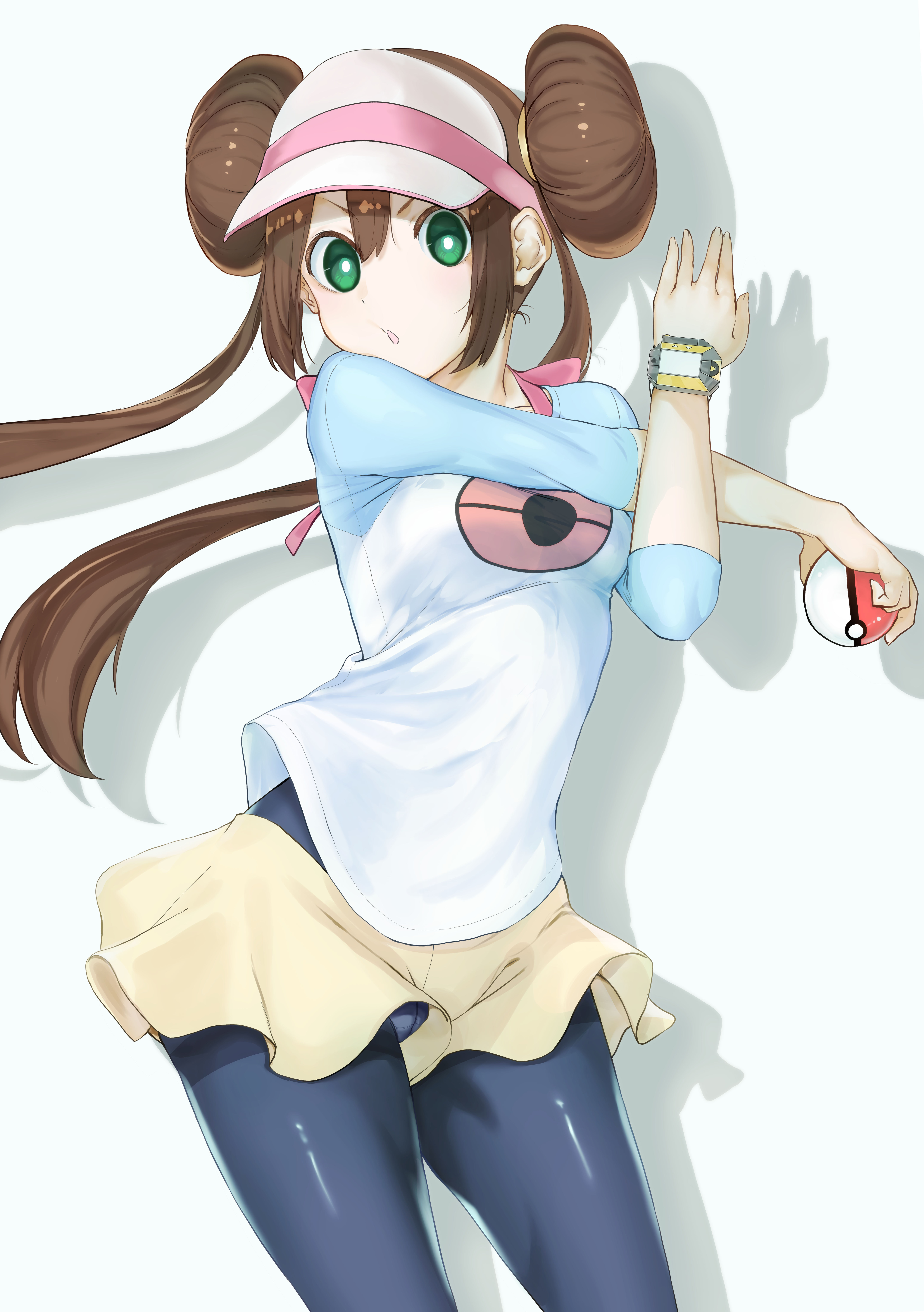 Anime 5839x8287 anime anime girls Pokémon Rosa (Pokémon) long hair twintails brunette solo artwork digital art fan art hat Poke Ball