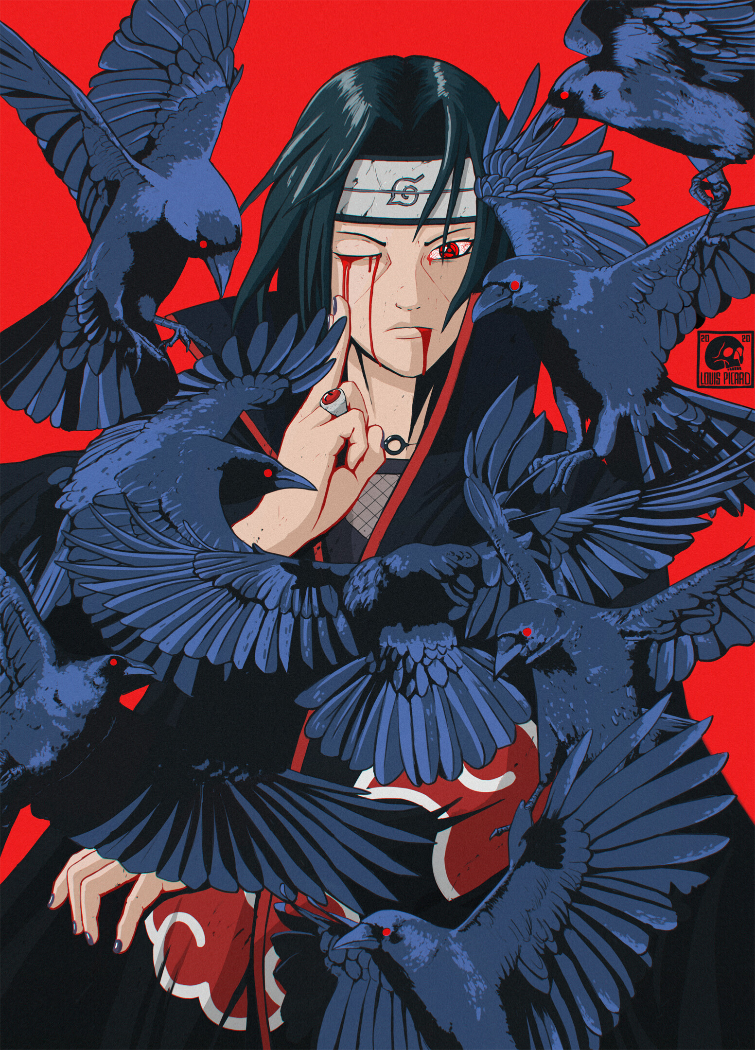 Anime 1553x2160 artwork digital art Naruto (anime) Naruto Shippuuden Uchiha Itachi