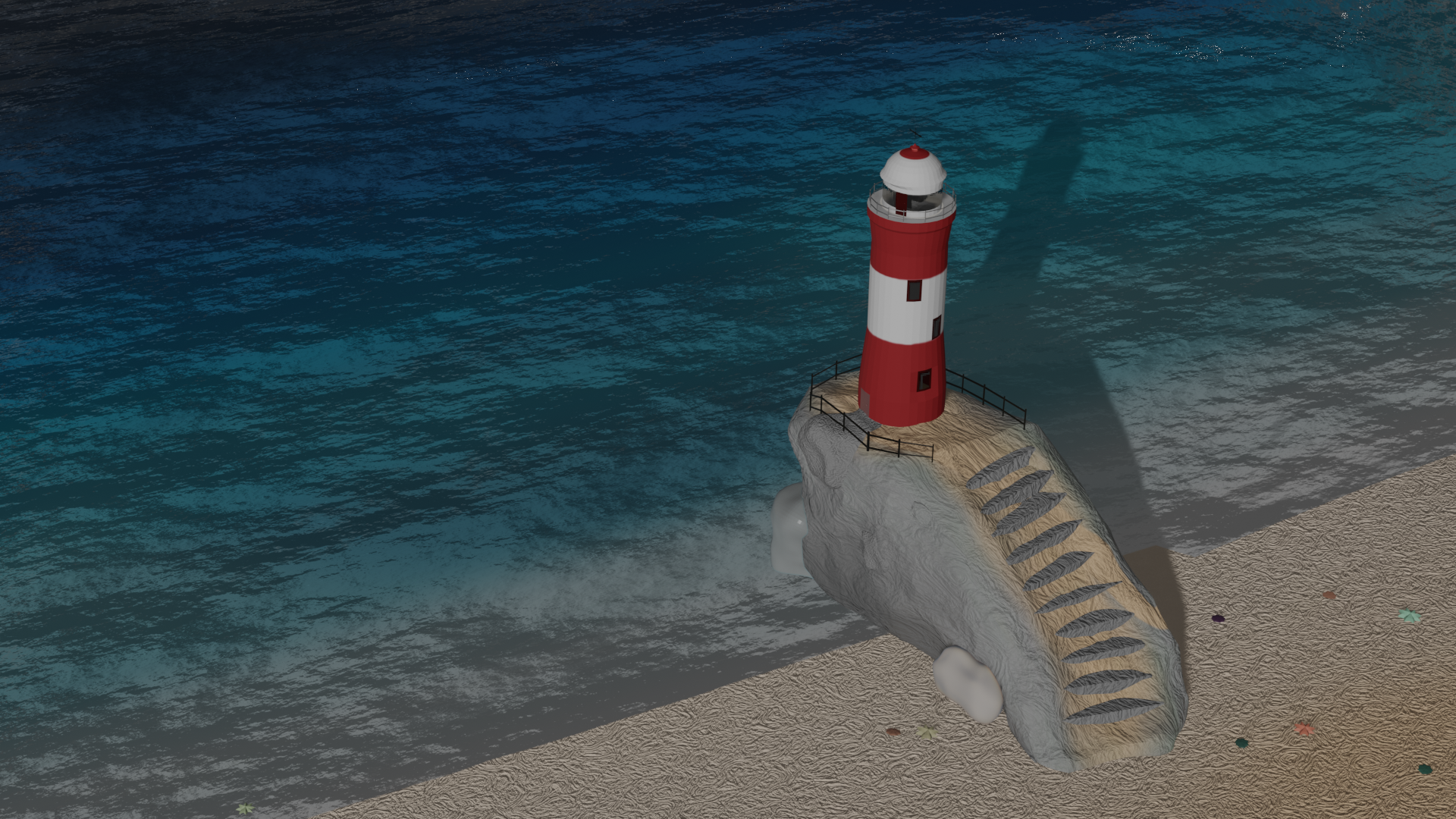 General 1920x1080 Blender CGI lighthouse beach